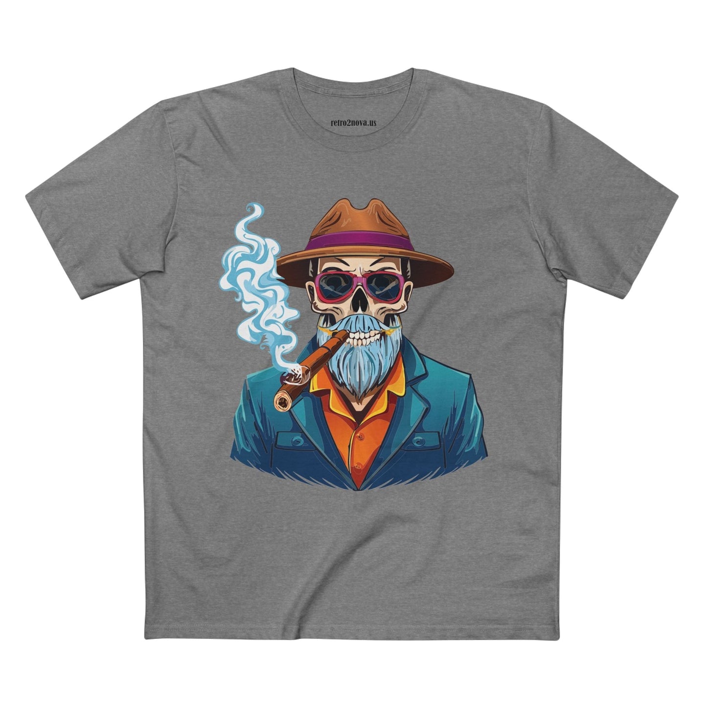 Skull Shirt Skeleton Tee Unisex Premium Cotton Art Design Original By Retro2Nova Exclusive Collection