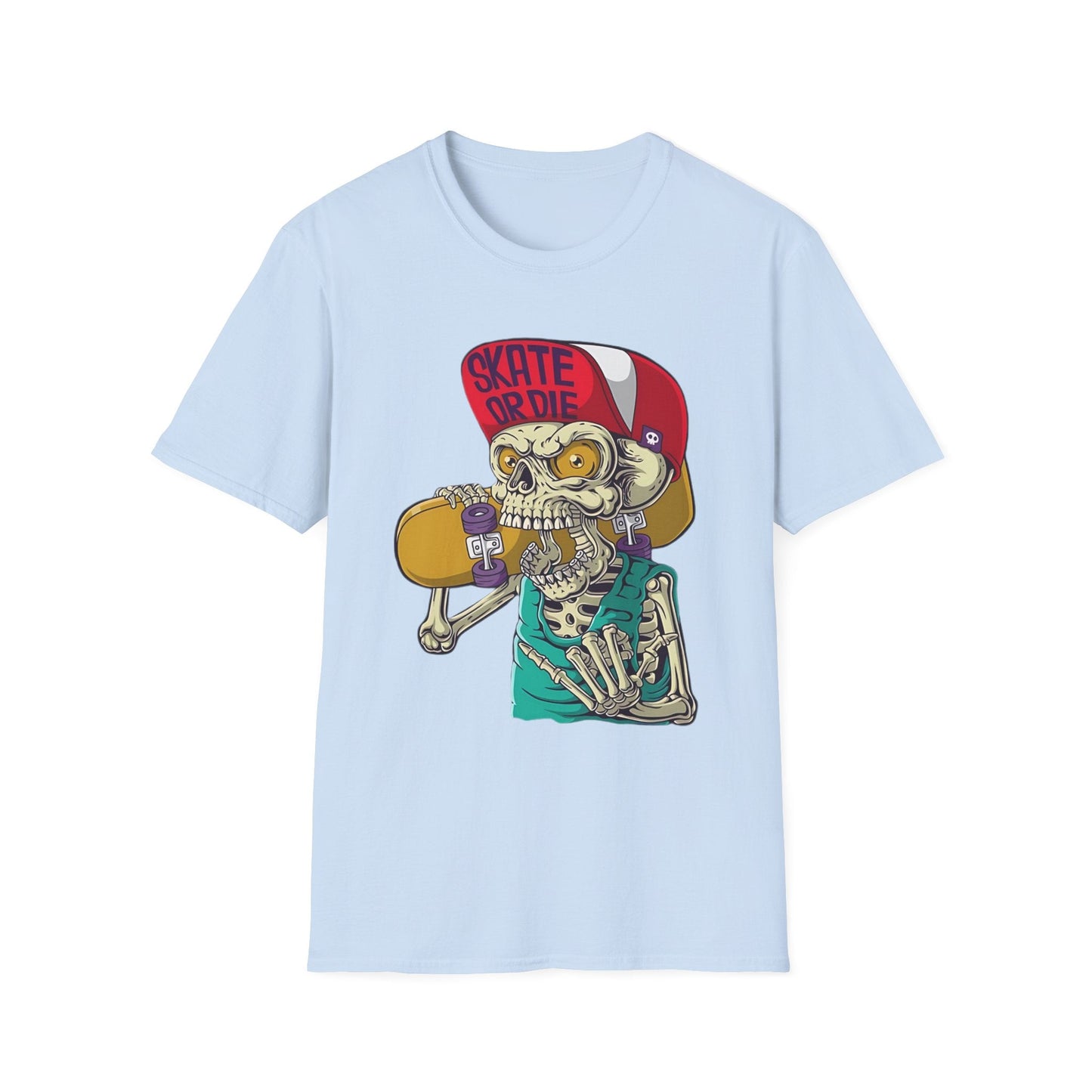 Skull T Shirt Skeleton Tee Unisex Softstyle Cotton Gildan 64000 Graphic Tee For Everyday Wear