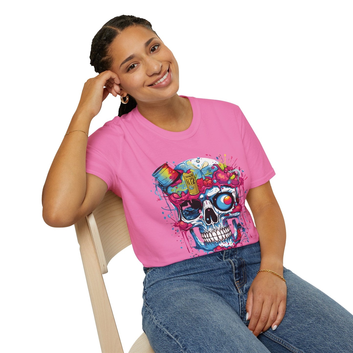 Skull Graphic Tee Shirt Unisex Skeleton Shirt Softstyle Cotton Comfort Everyday Wear Durable