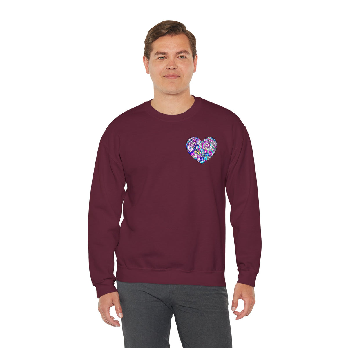 Small Heart Sweatshirt, Floral Heart Sweatshirt, Floral Love Sweatshirt, Valentine's Day Sweatshirt, Heart Floral Sweatshirt 101