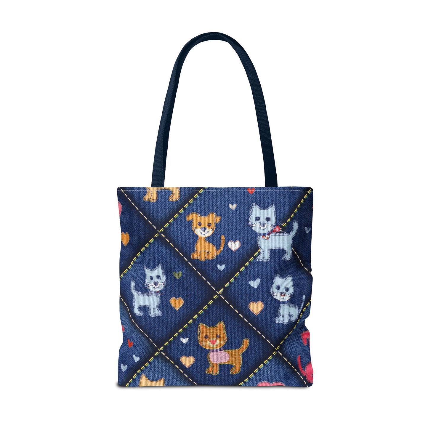 Love Day Graphic Design Denim Fabric Imitation Print Unisex Canvas Bag POLY 3 Sizes Tote Bag 201-2