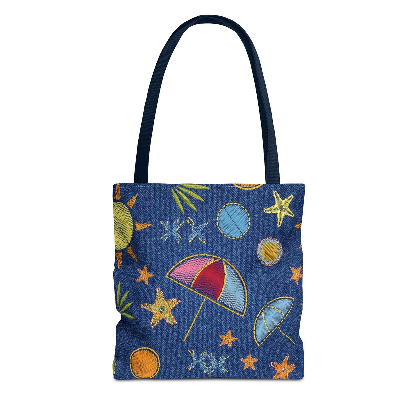 Denim Fabric Imitation Print Unisex Canvas Bag Poly Spun 3 Sizes Tote Bag 182-11