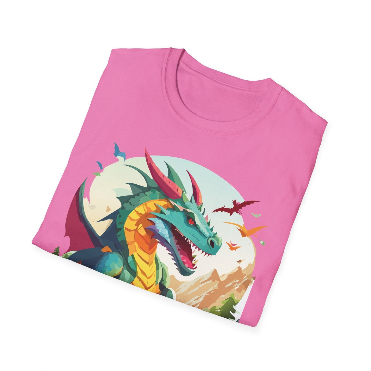 Dragon Graphic Unisex Cotton Softstyle Art Design Tee With Animals 12