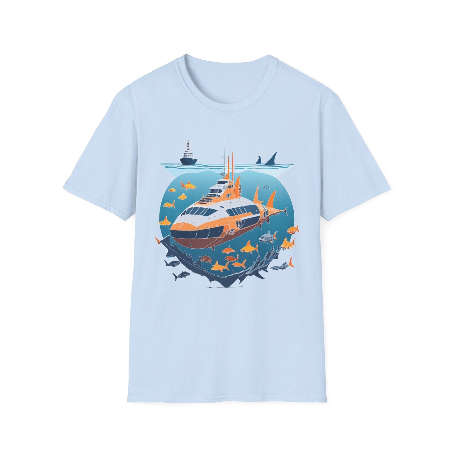 Ocean Tee Shirt Unisex Short Sleeve Gildan Softstyle 64000 Premium Comfort Ocean Artwork