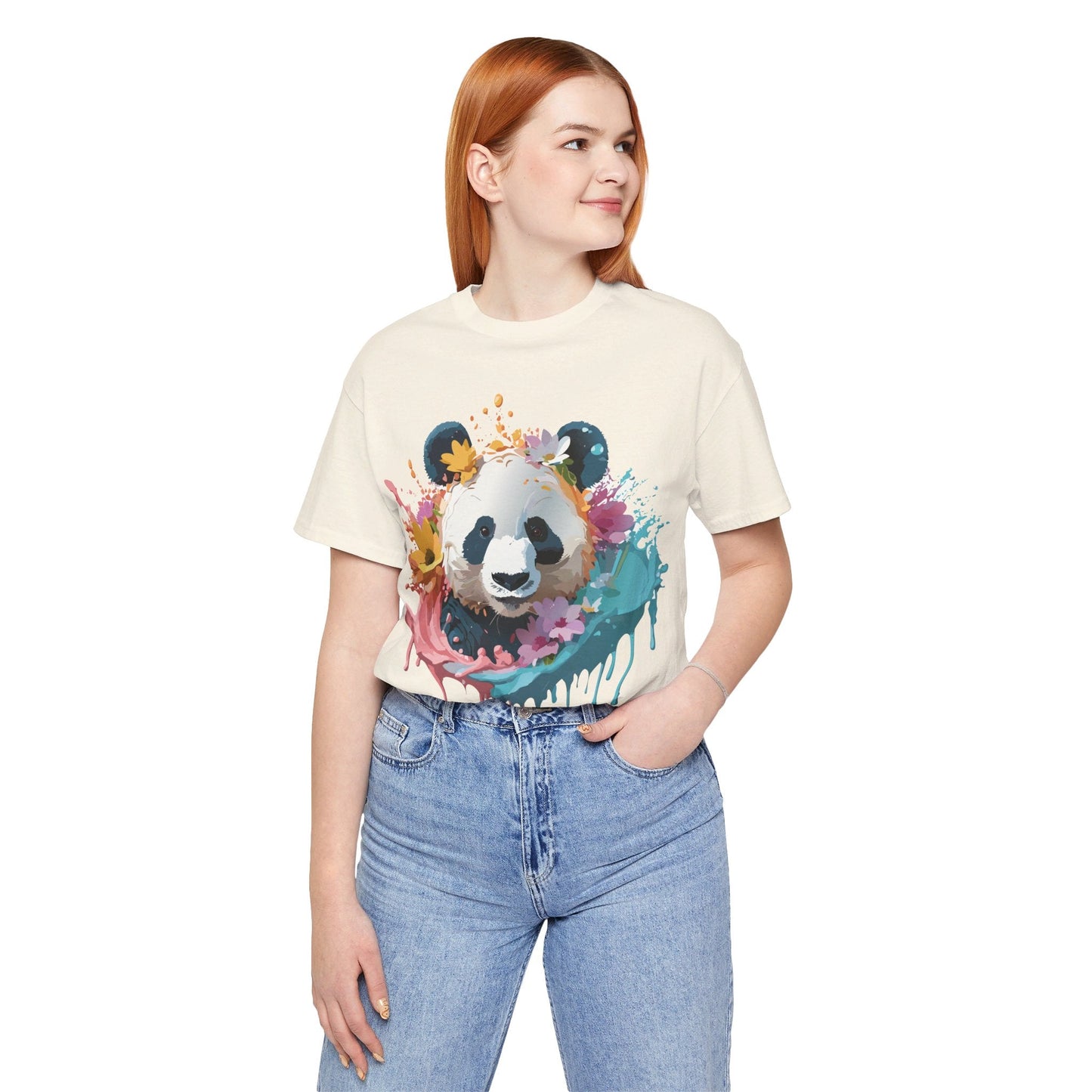 Panda Graphic Tee Unisex Jersey Short Sleeve Art Design Shirt By Adelpha Premium Casual Wear