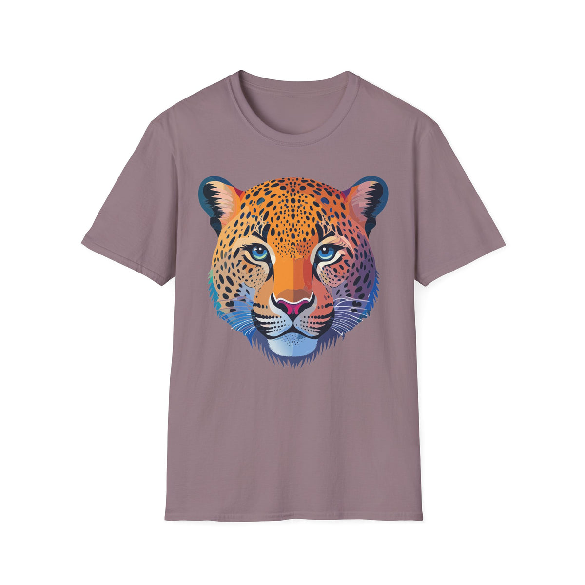 Colorful Leopard Face T-Shirt | Vibrant Wildlife Animal Tee