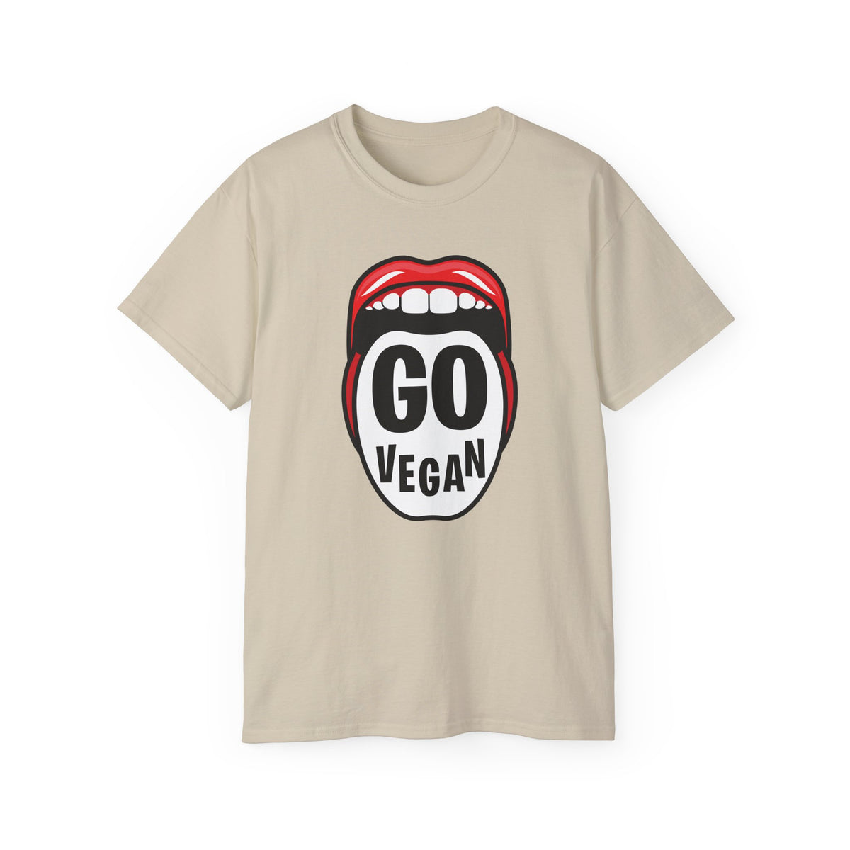 Go Vegan mouth graphic Tee | Vegan advocacy shirt