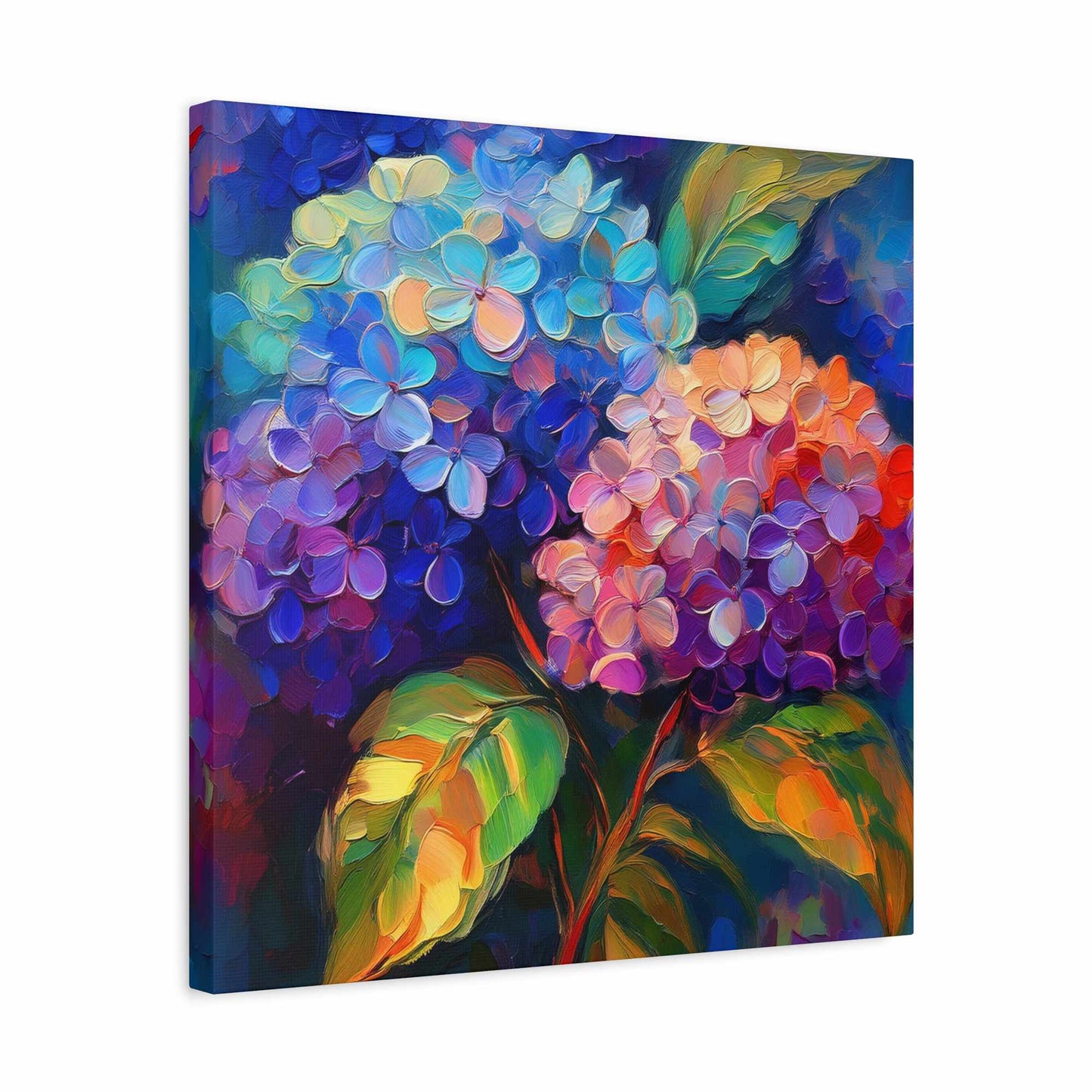 Hydrangeas Print Canvas, Flowers Oil Paint Print 20x20, 24x24, 30x30, 32x32, 36x36, Floral Art Design Print Non-Frame MC-29