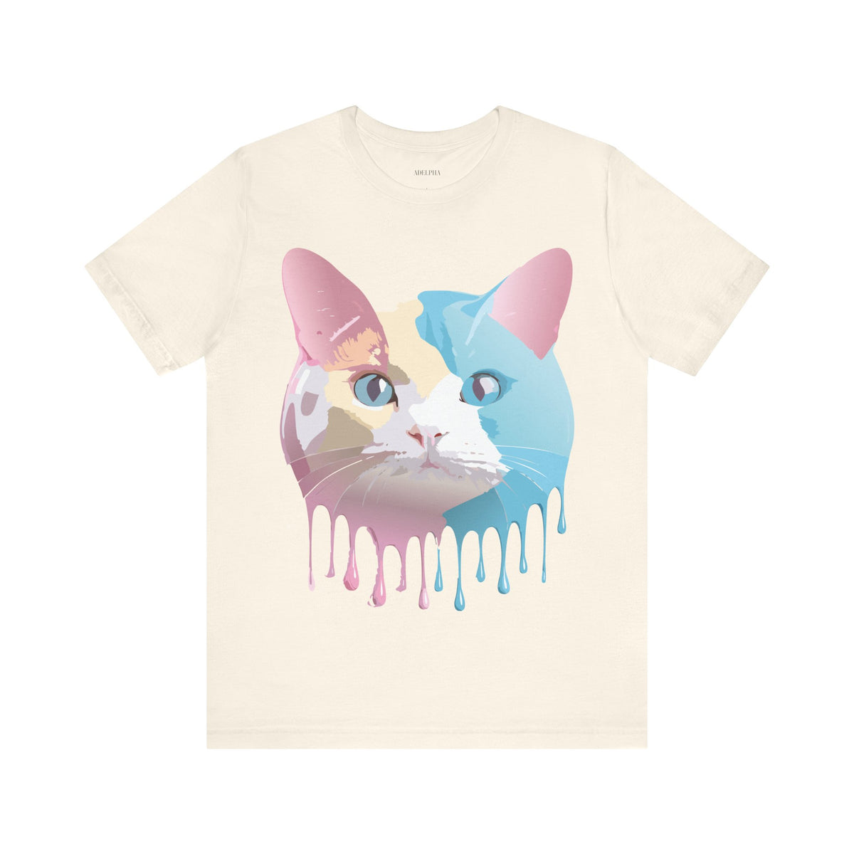 Cat Graphic Unisex Cotton Bella+Canvas Tee with Art Animal Design d03
