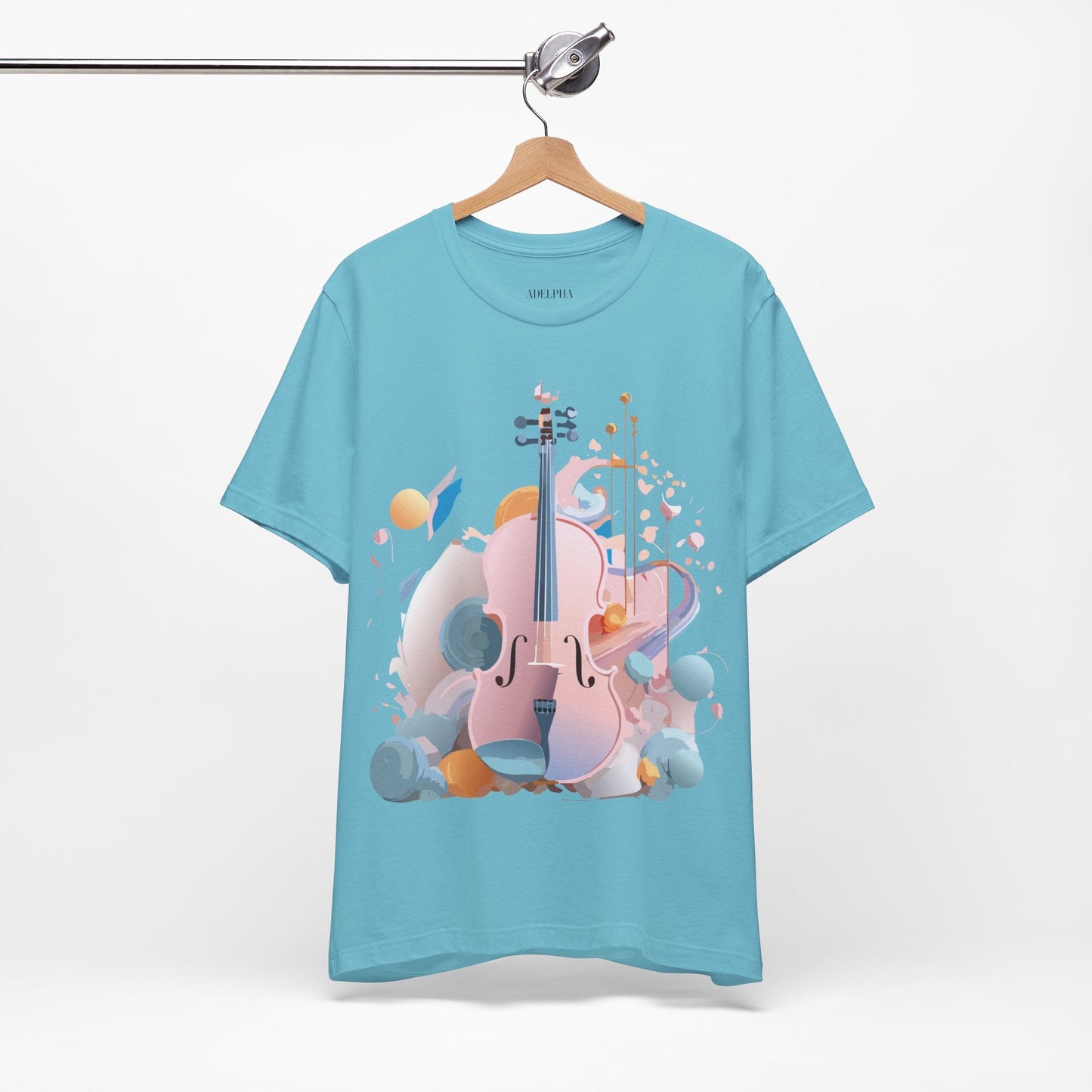 Music Graphic Unisex 100 Cotton Vintage Art with Musical Elements Tee 16