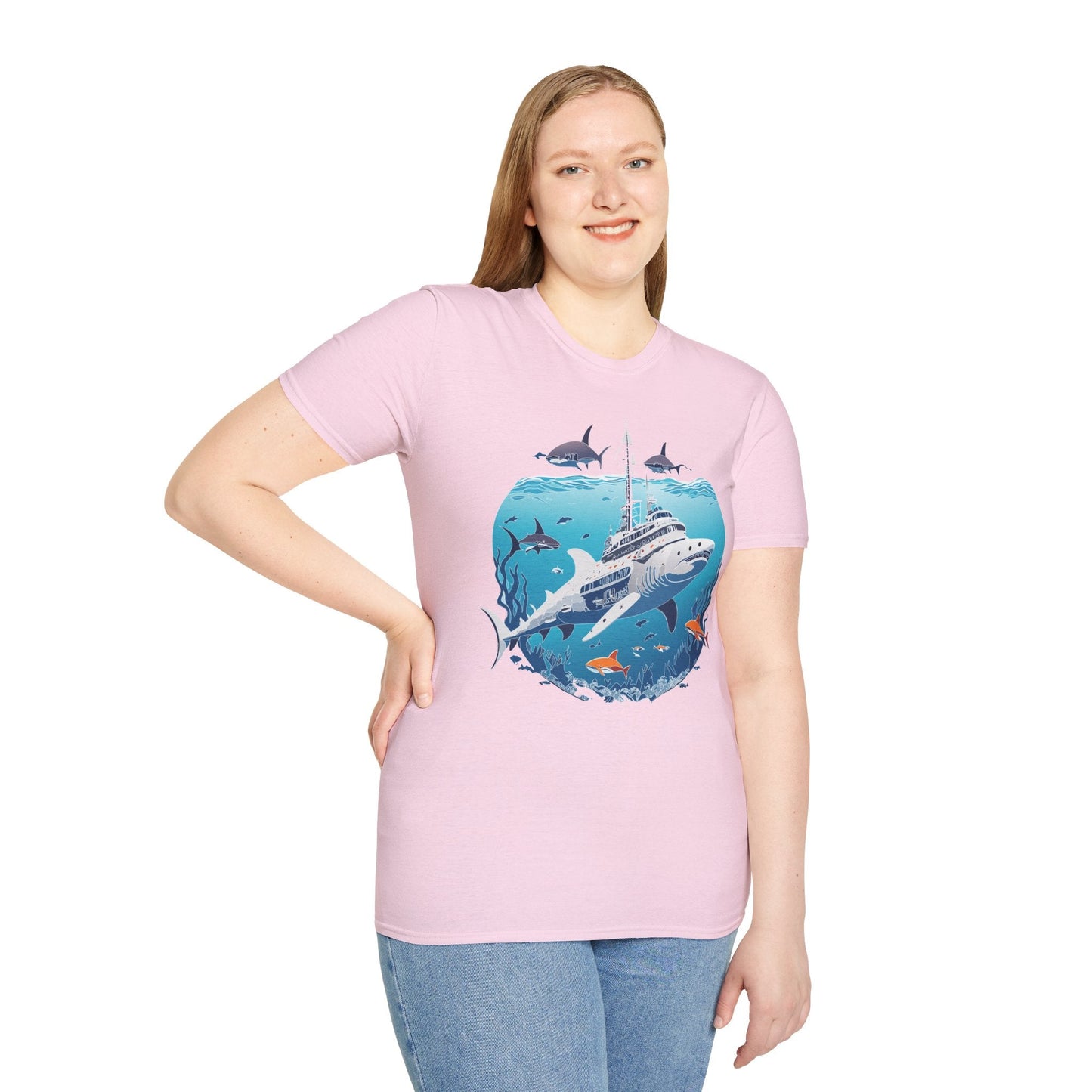 Ocean Tee Shirt Unisex Softstyle 64000 Ring Spun Cotton Art Design Tee For Everyday Comfort