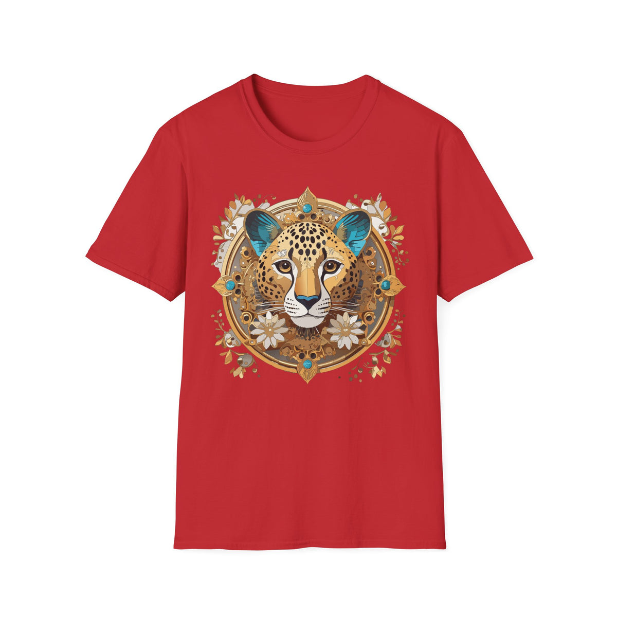 Boho Cheetah Mandala T-Shirt | Leopard Face Graphic Tee