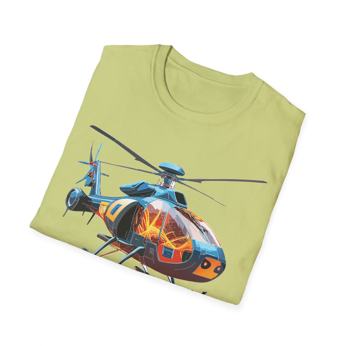 Helicopter Chopper Shirt Unisex Gildan Softstyle 64000 Short Sleeve Tee For Everyday Wear