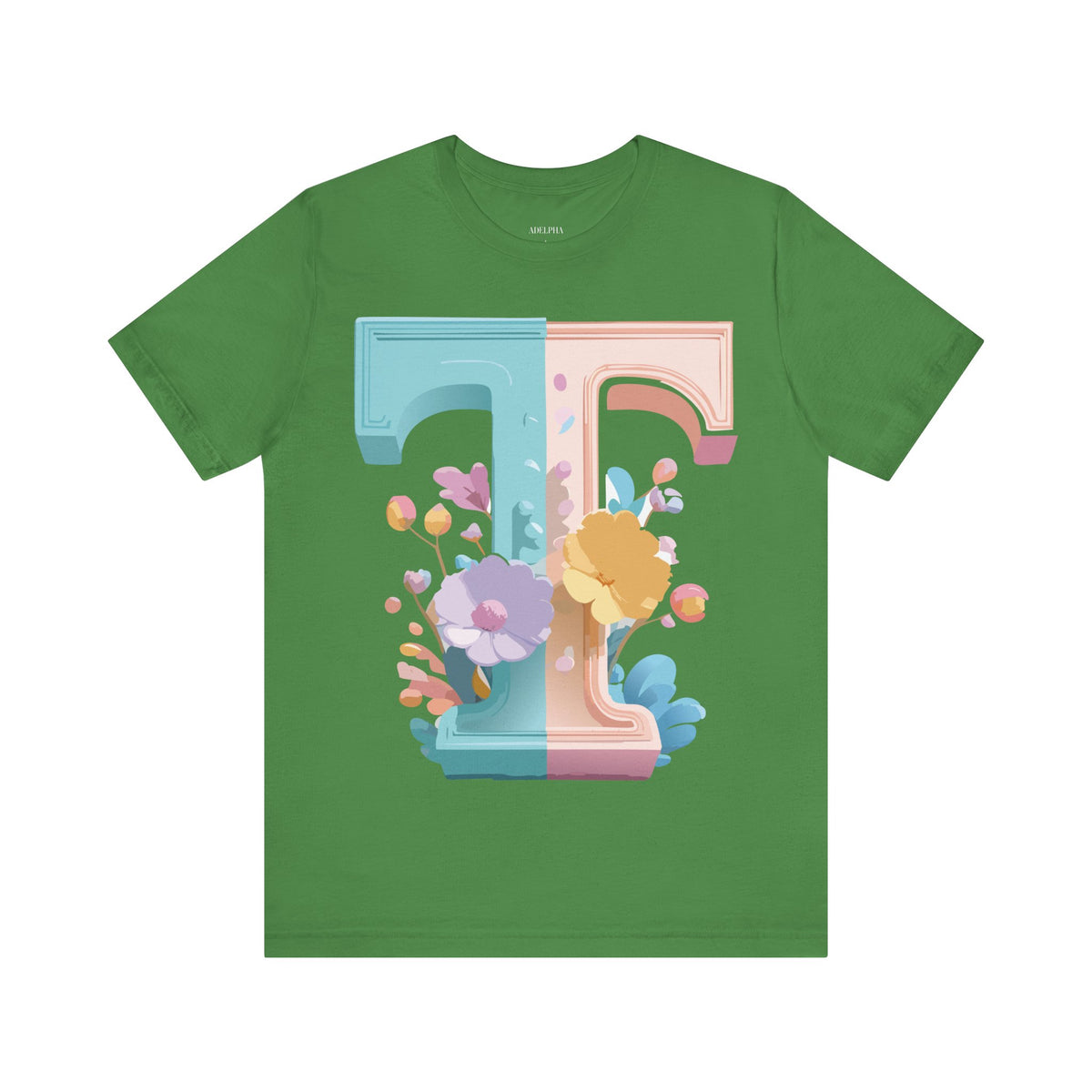 Letter T Graphic Unisex Cotton Bella+Canvas Tee with Art Letter Design