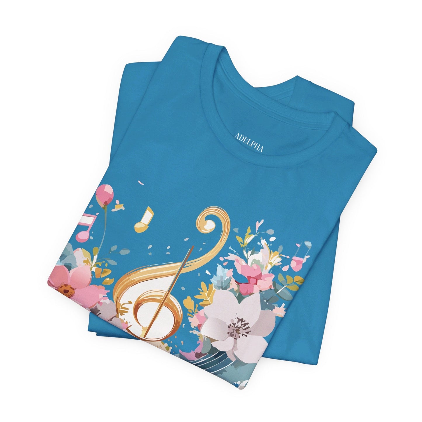 Music Graphic Unisex 100 Cotton Vintage Art with Musical Elements Tee 65