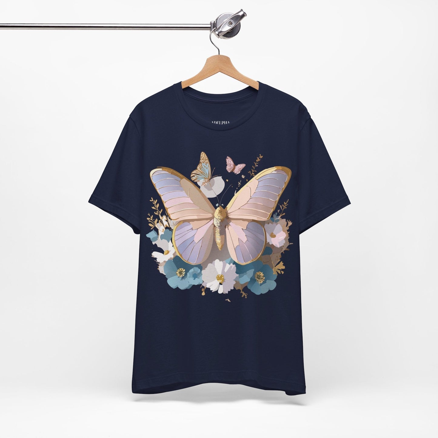 Butterfly Graphic Tee Unisex Short Sleeve Vintage Inspired Artwork Adelpha