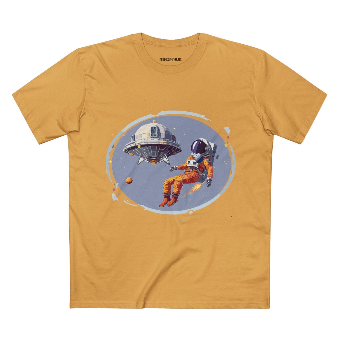 Cosmos Astronaut Shirt For Unisex Premium Cotton Tee With Original Art Design Retro2Nova