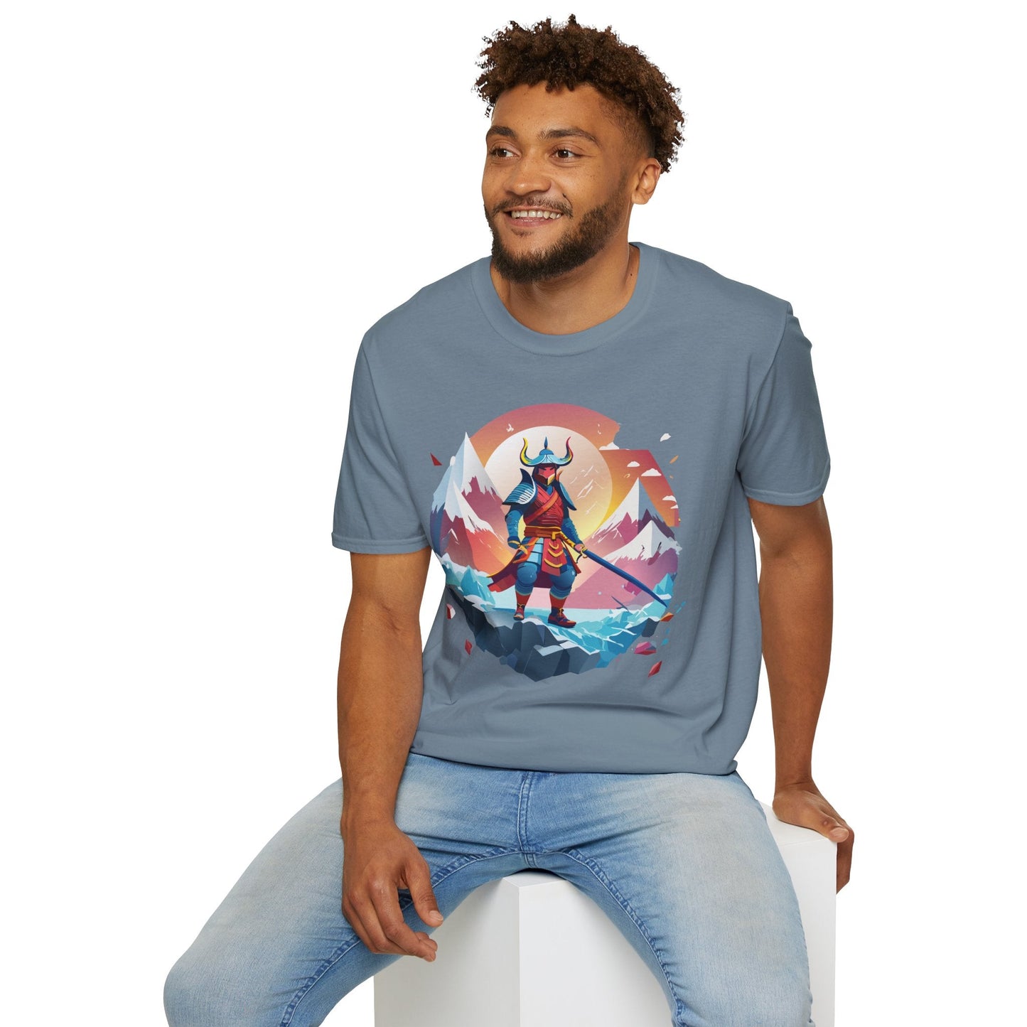 Samurai Style T Shirt Unisex Softstyle 64000 100 Percent Ring Spun Cotton Comfortable Tee