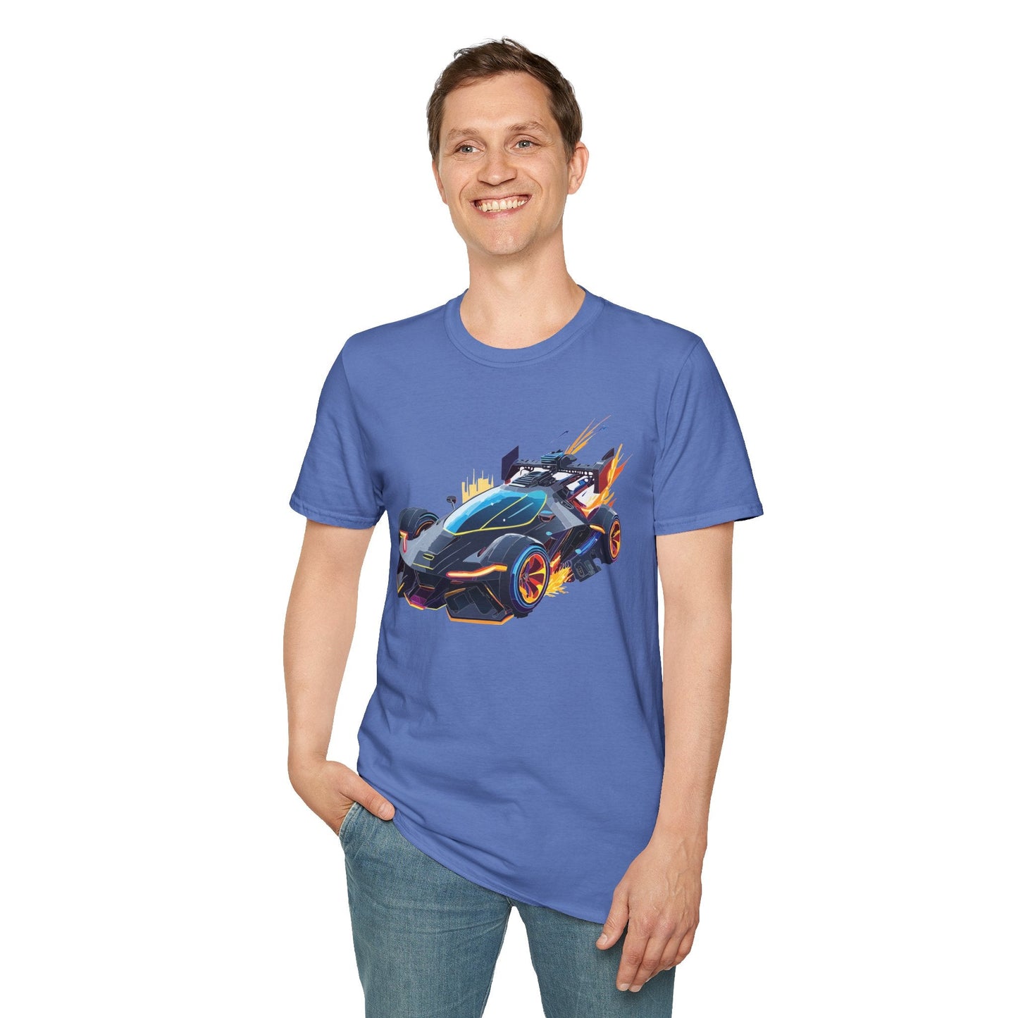 Unisex Car T Shirt With Cars Design Hot Wheels Graphic Tee Gildan Softstyle 64000