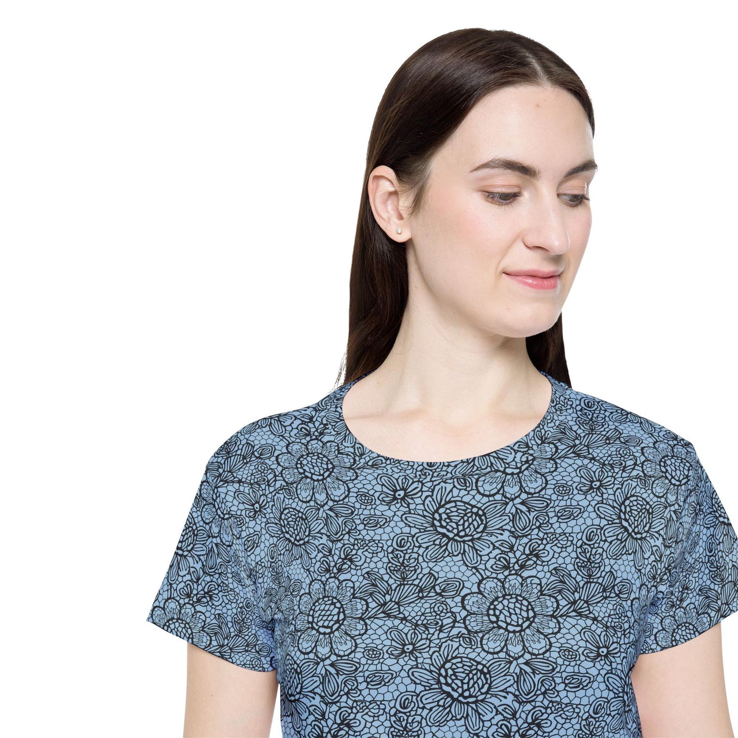 Women Poly T-Shirt with Lace Print 31