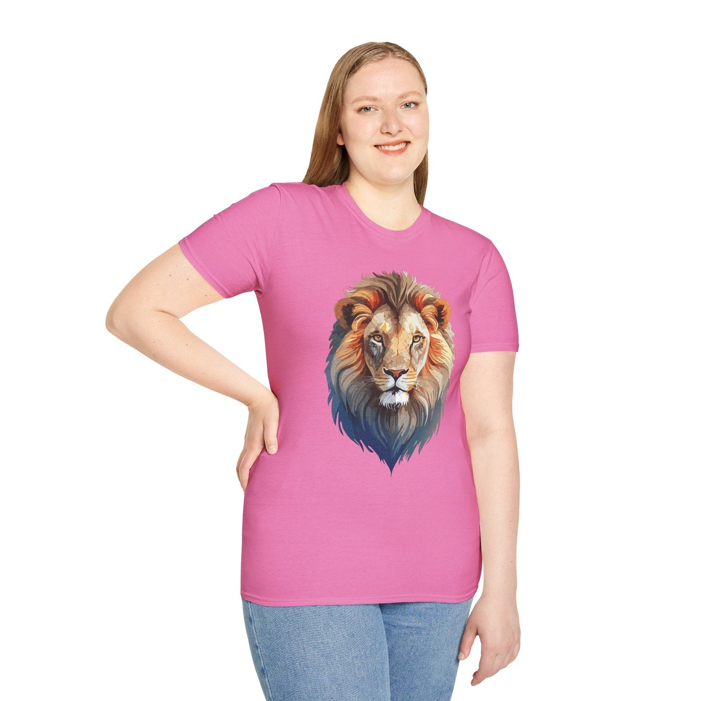 Gildan Lion Graphic Short Sleeve Softstyle Tee 100 Percent Cotton