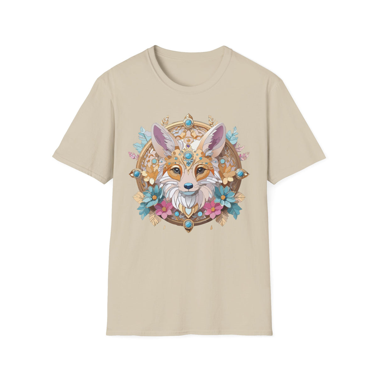 Boho Fox Mandala T-Shirt | Floral Fox Face Tee