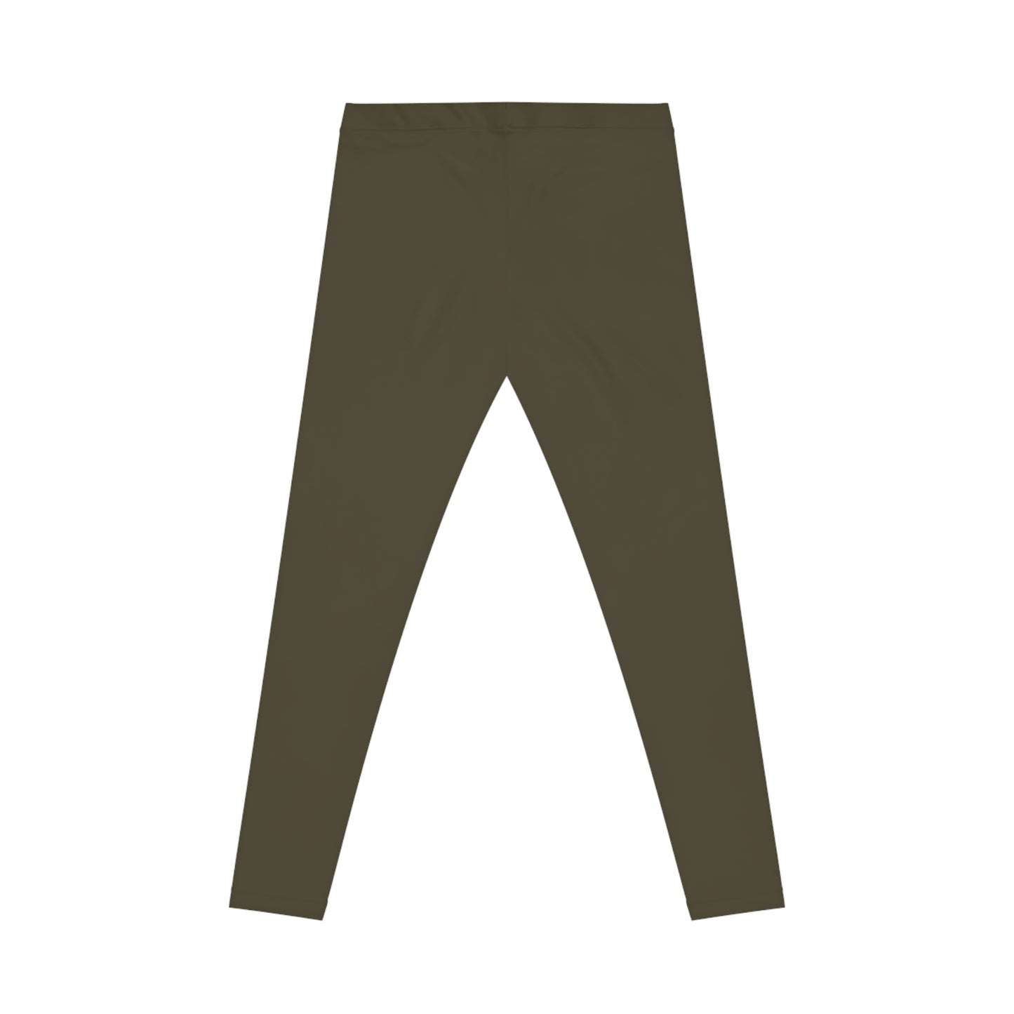 Dark Khaki Color Women's Poly-Span Casual Leggings XS-2XL
