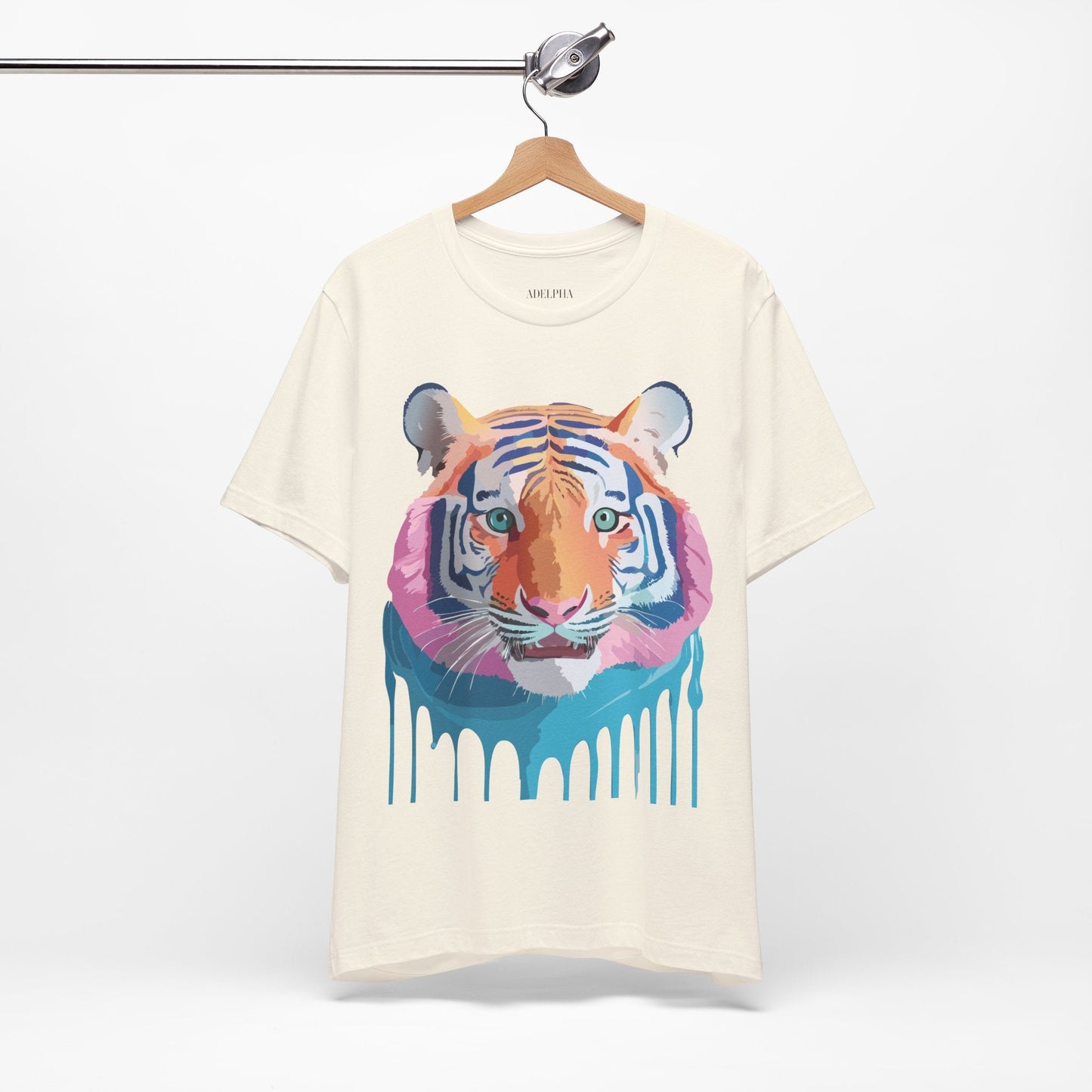 Tiger Shirt Graphic Tee Unisex Jersey Short Sleeve Art Design By Adelpha Vintage Inspired Artwork