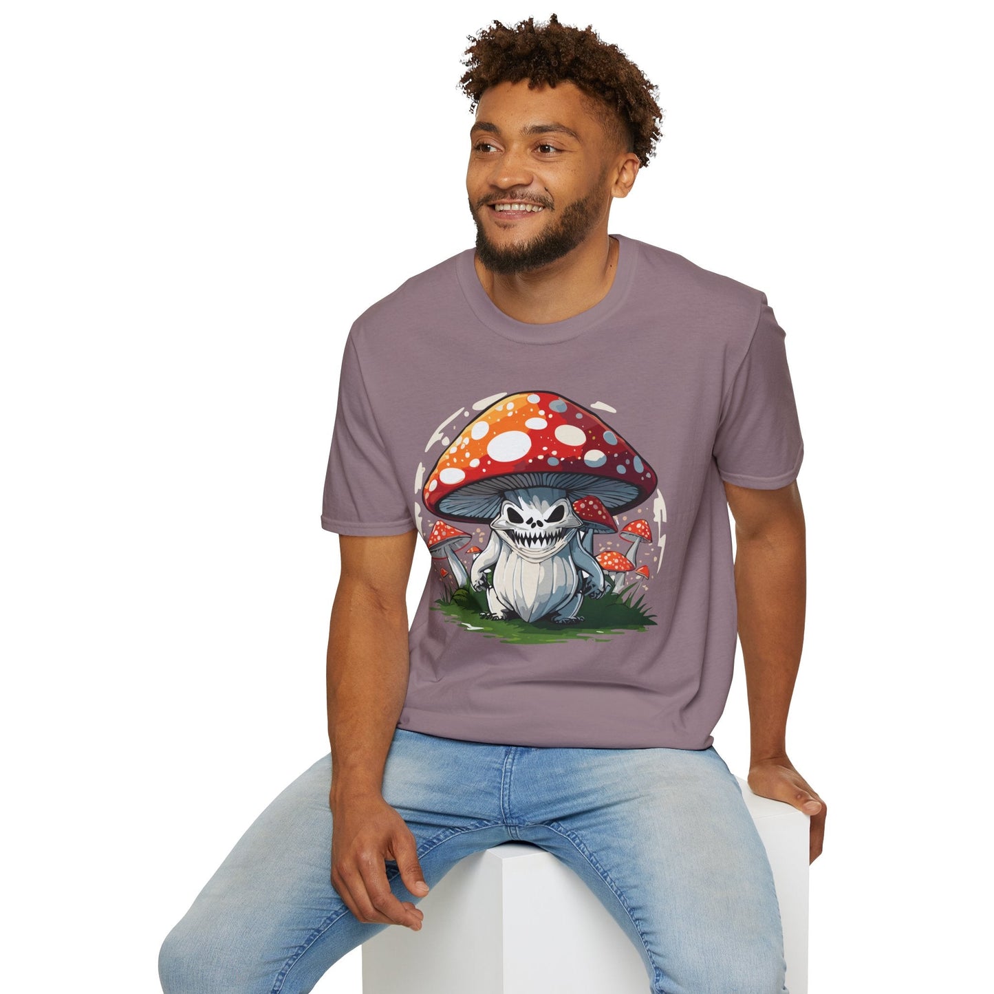 Funny Mashroom Graphic Unisex Softstyle Cotton With Cartoon Illustration Design 12