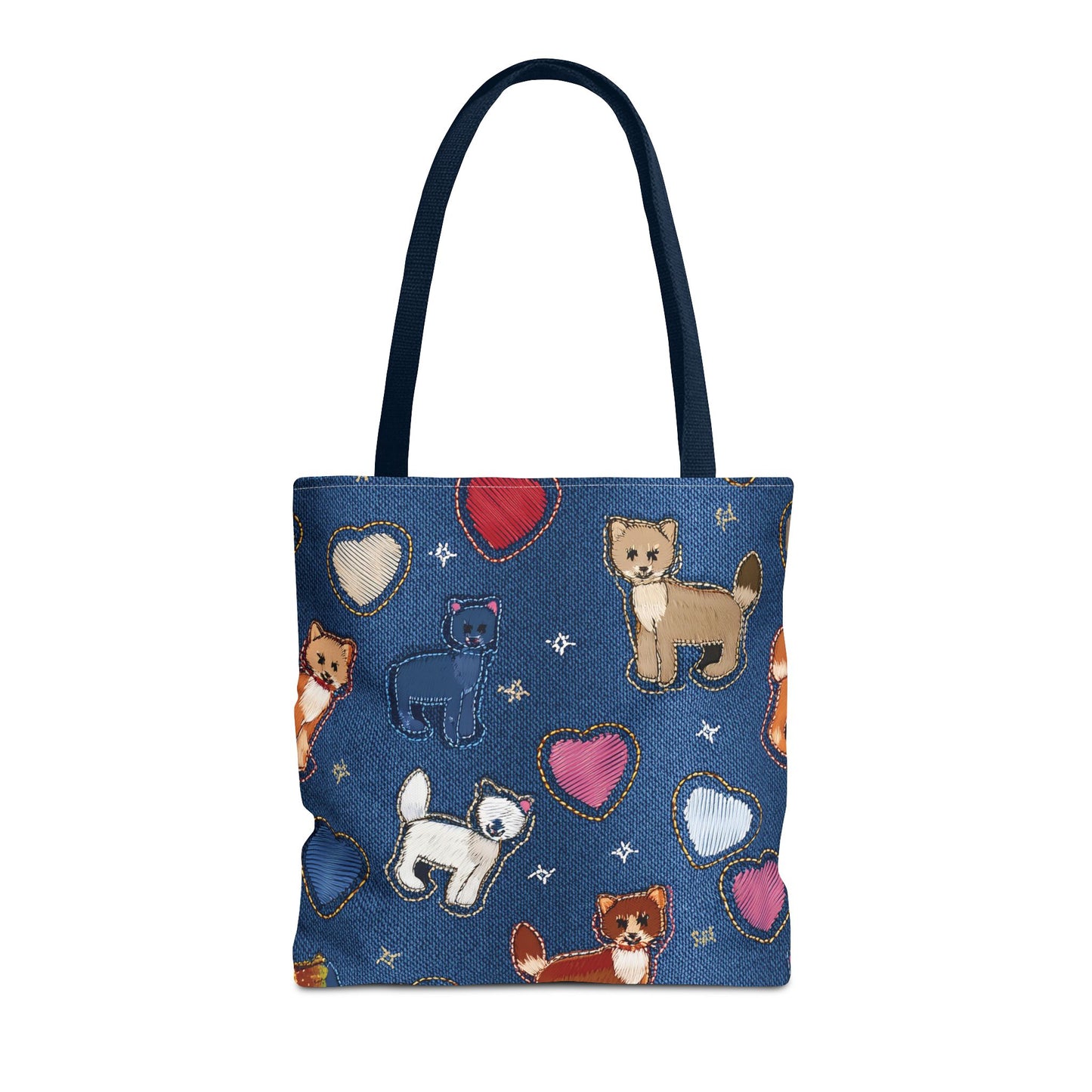 Love Day Graphic Design Denim Fabric Imitation Print Unisex Canvas Bag POLY 3 Sizes Tote Bag 201-6