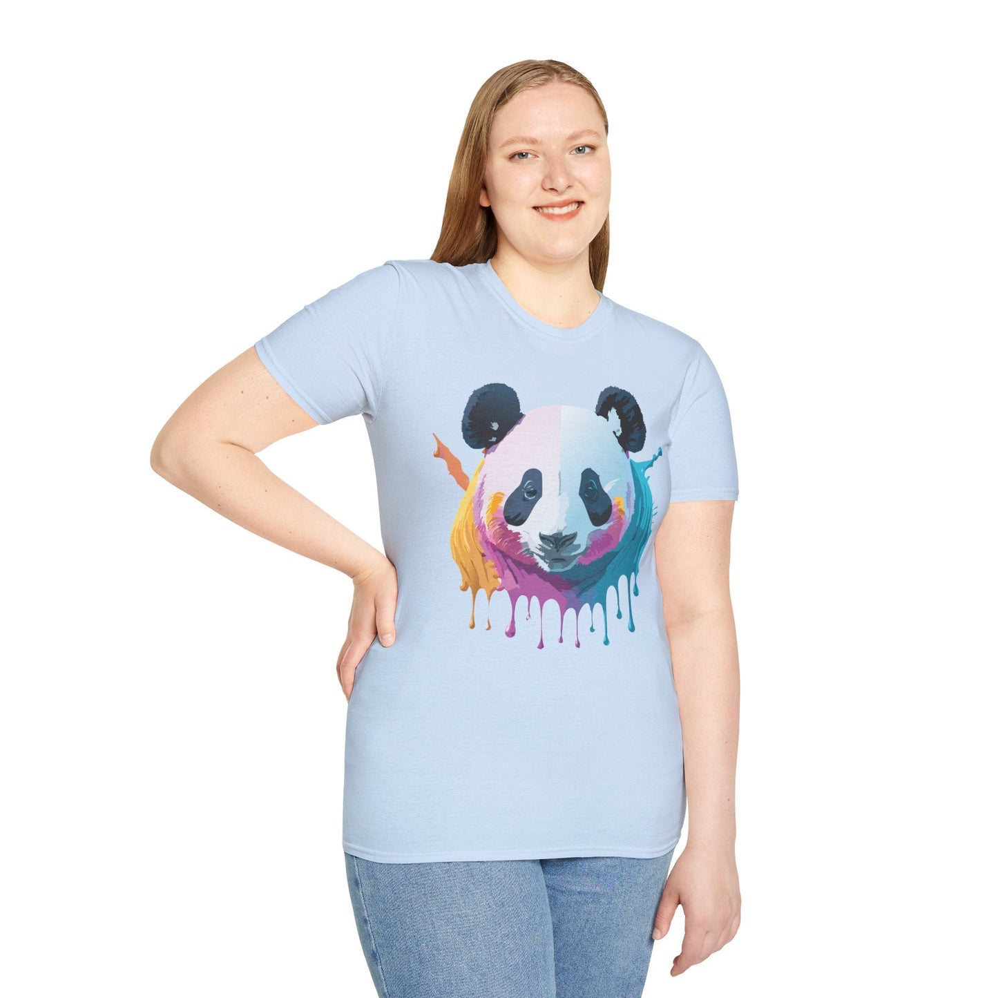 Panda Shirt Unisex T Shirt Softstyle Gildan 64000 100 Percent Ring Spun Cotton Animal Tee
