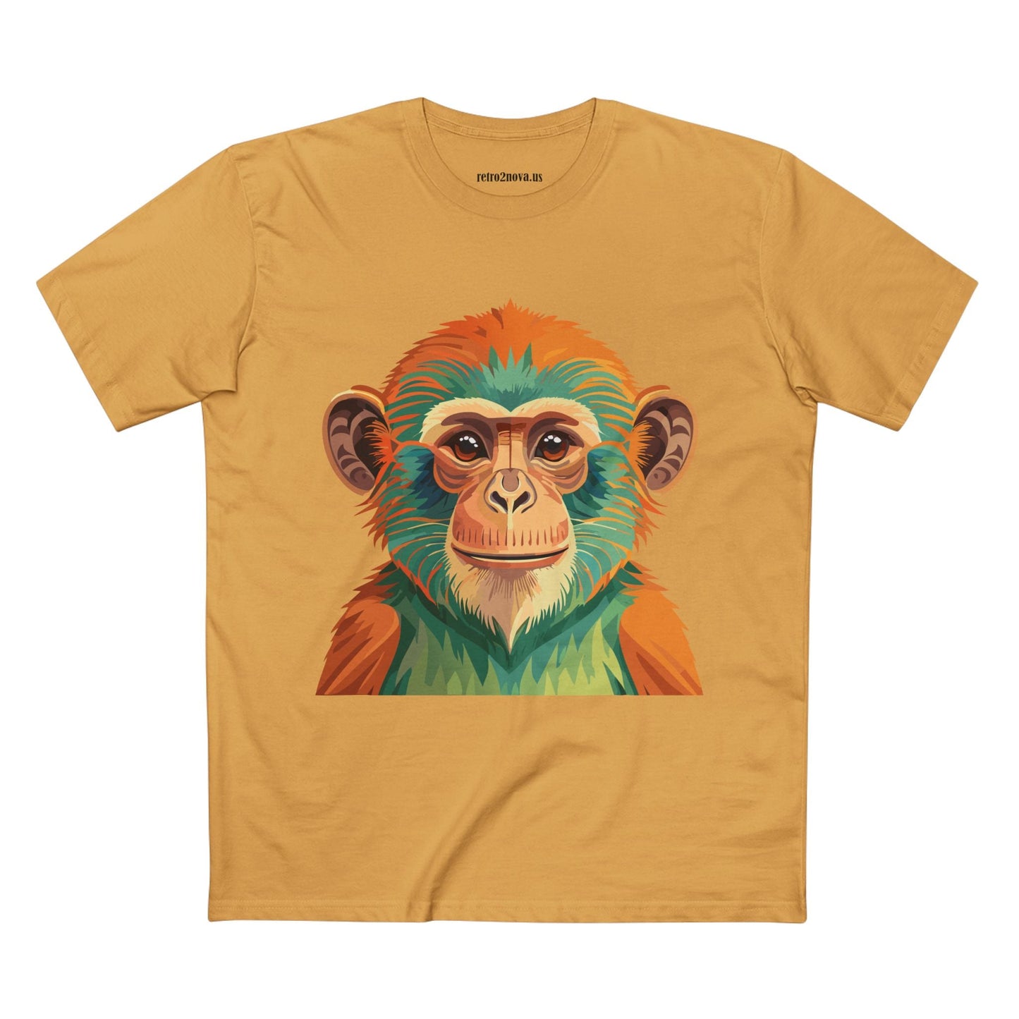 Retro2Nova Monkey Shirt Unisex Premium Cotton Staple Tee With Original Art Design From Our Art Collection