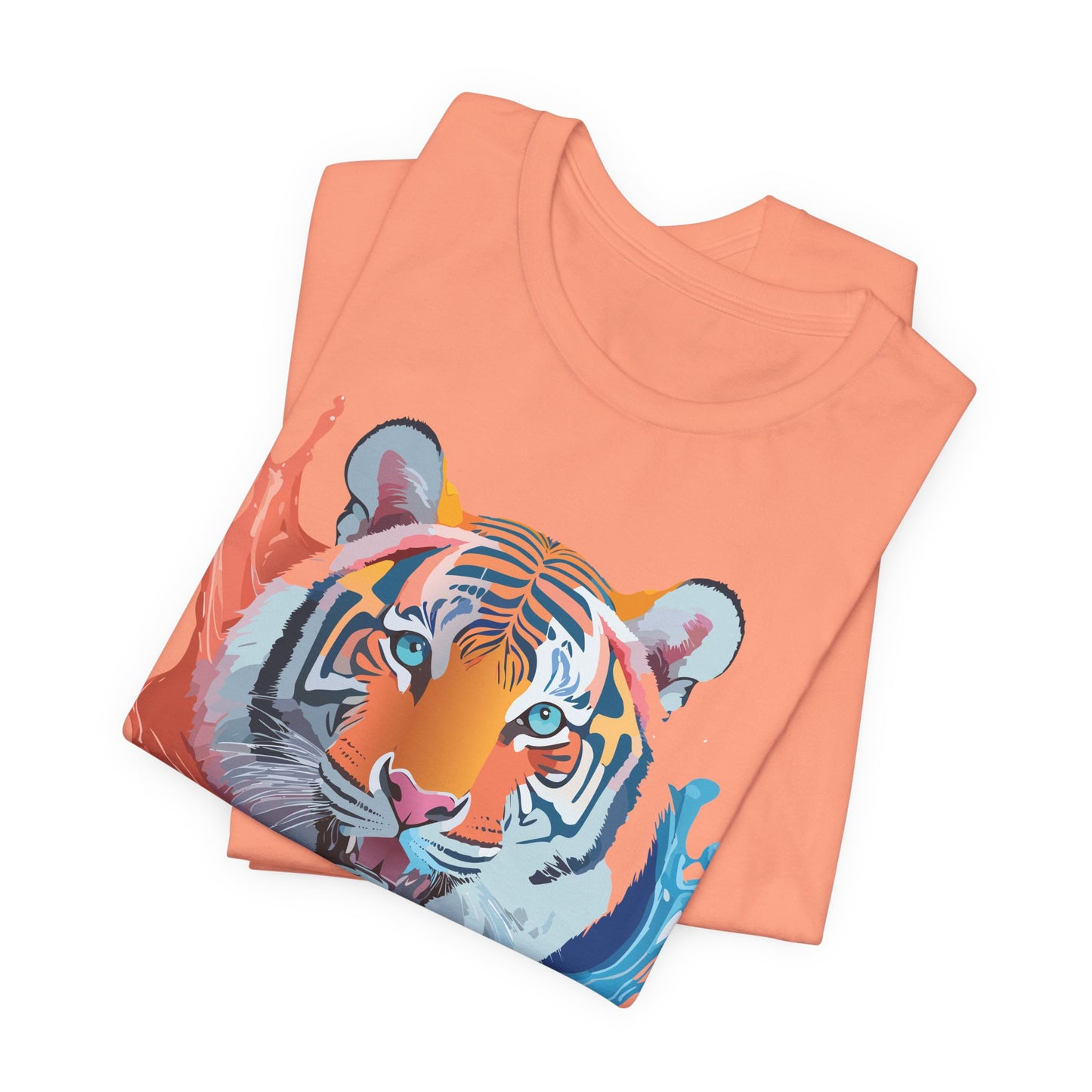 Unisex Tiger Tee, Animal Shirt, Tee Shirt with Tiger, Art T-Shirt, Animal Tees, Big Cat Shirt, Art Design T-Shirt 5
