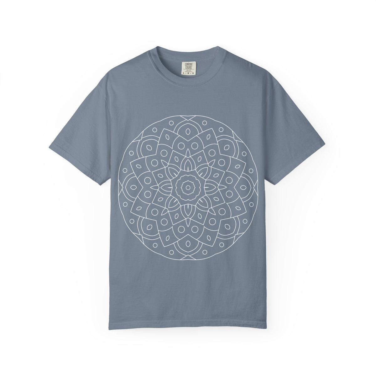 Unisex Garment Dyed Cotton T-Shirt with Mandala Graphic Design