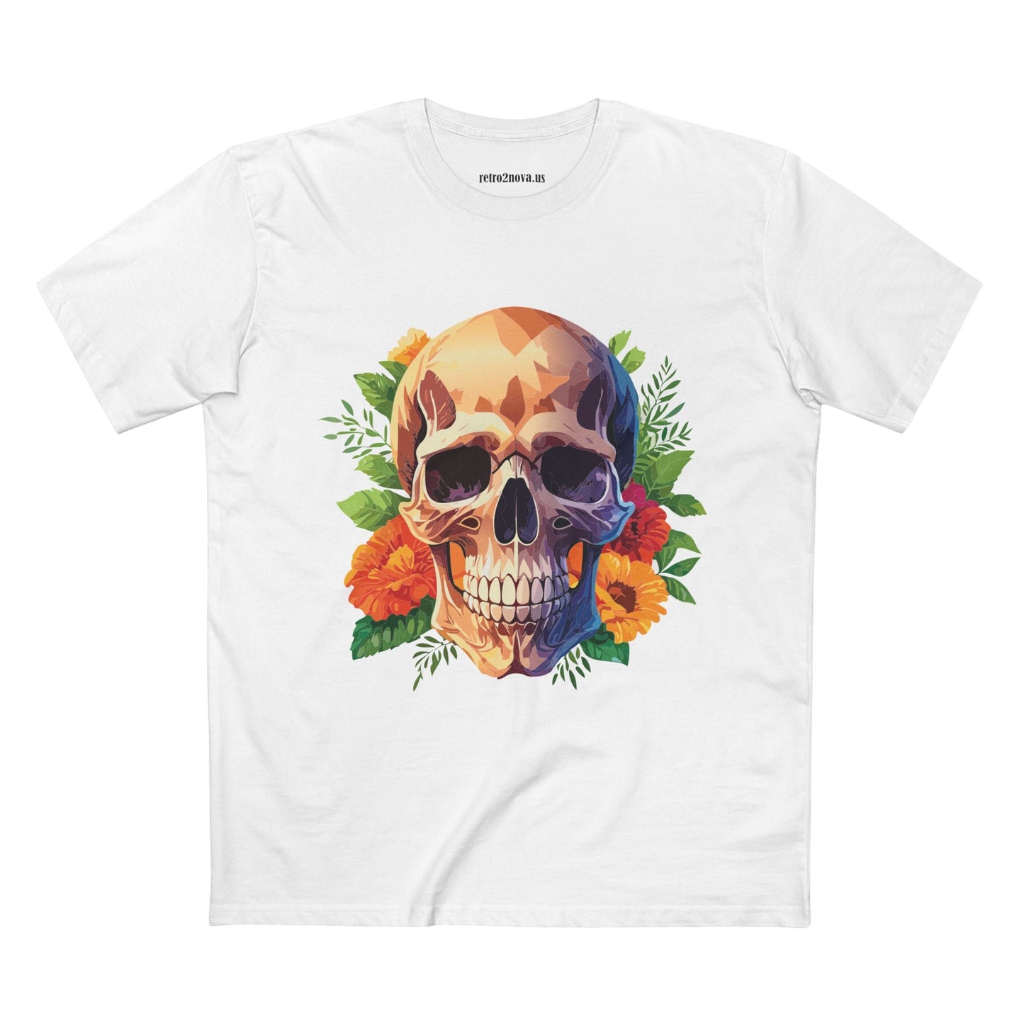 Skull Shirt Unisex Skeleton Tee Premium Cotton With Original Art Design From Retro2Nova Collection