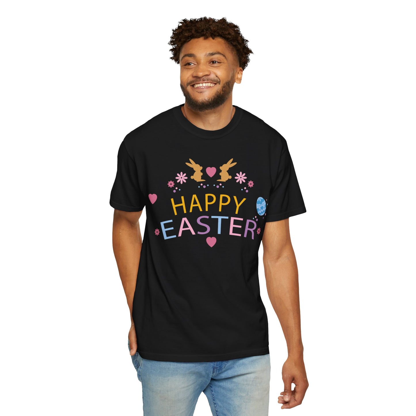 Easter Bunny Heart T-Shirt, Tee Shirt with Easter Signature, T Shirt with Easter Prints, Tee Shirt with Easter Design 2