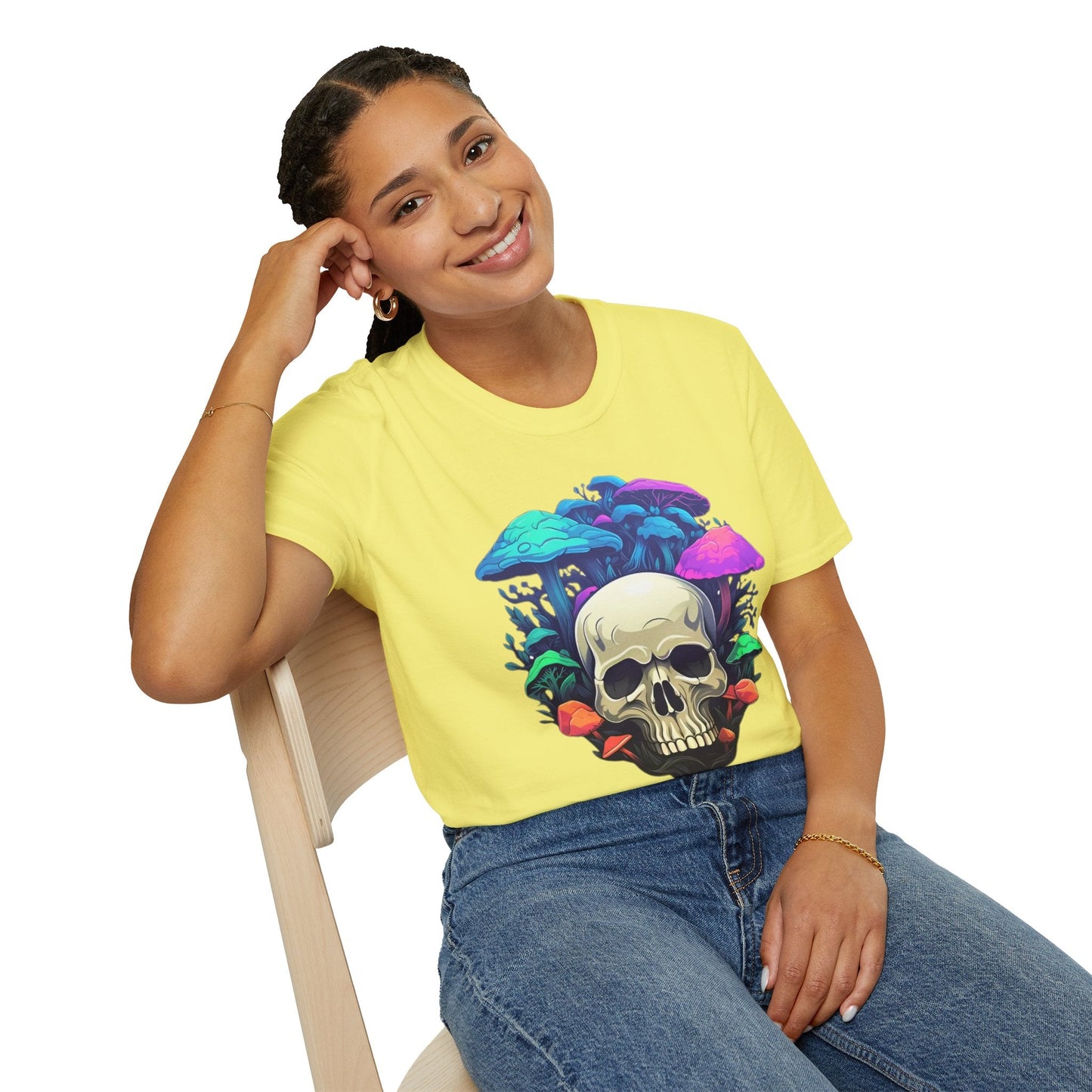 Unisex Skull Tee Shirt Short Sleeve Skeleton Design Gildan Softstyle Cotton Tee Shirt