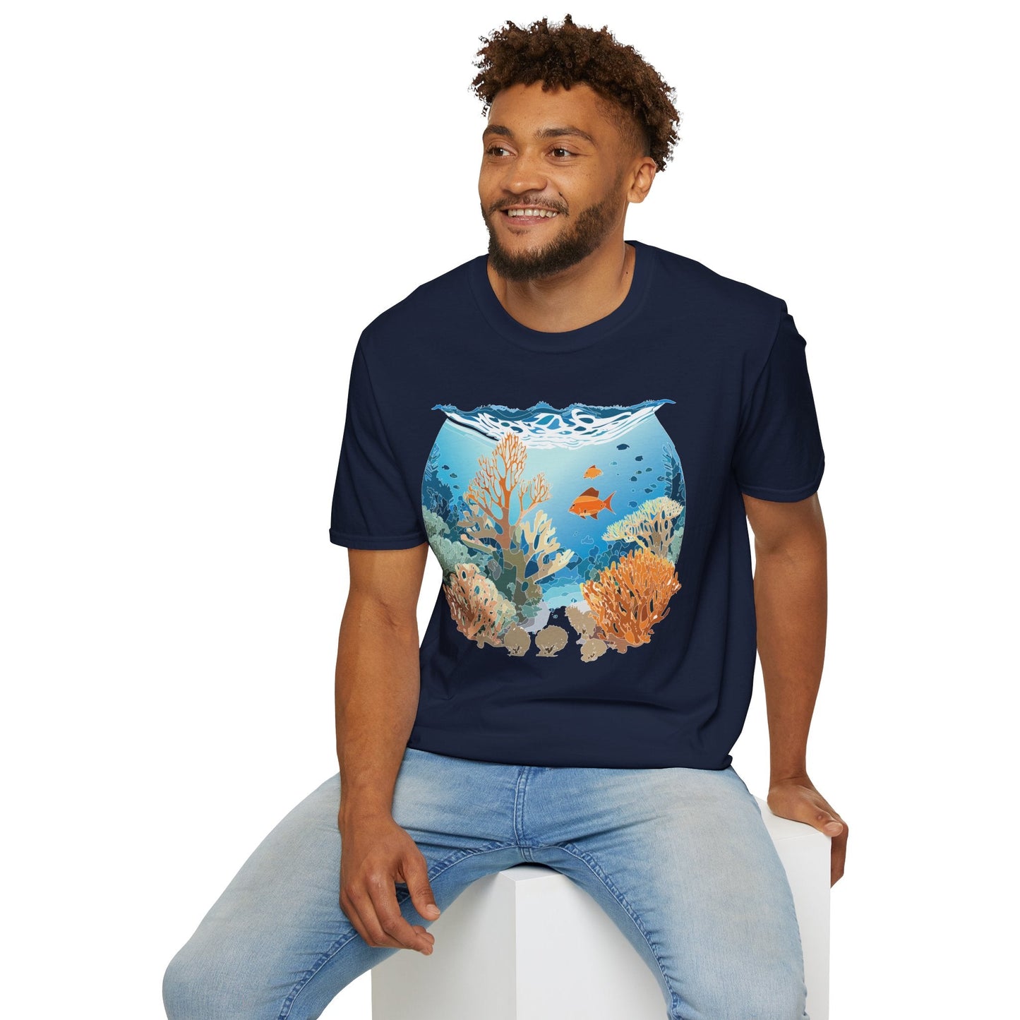 Ocean Graphic Unisex Softstyle Cotton Tee 1