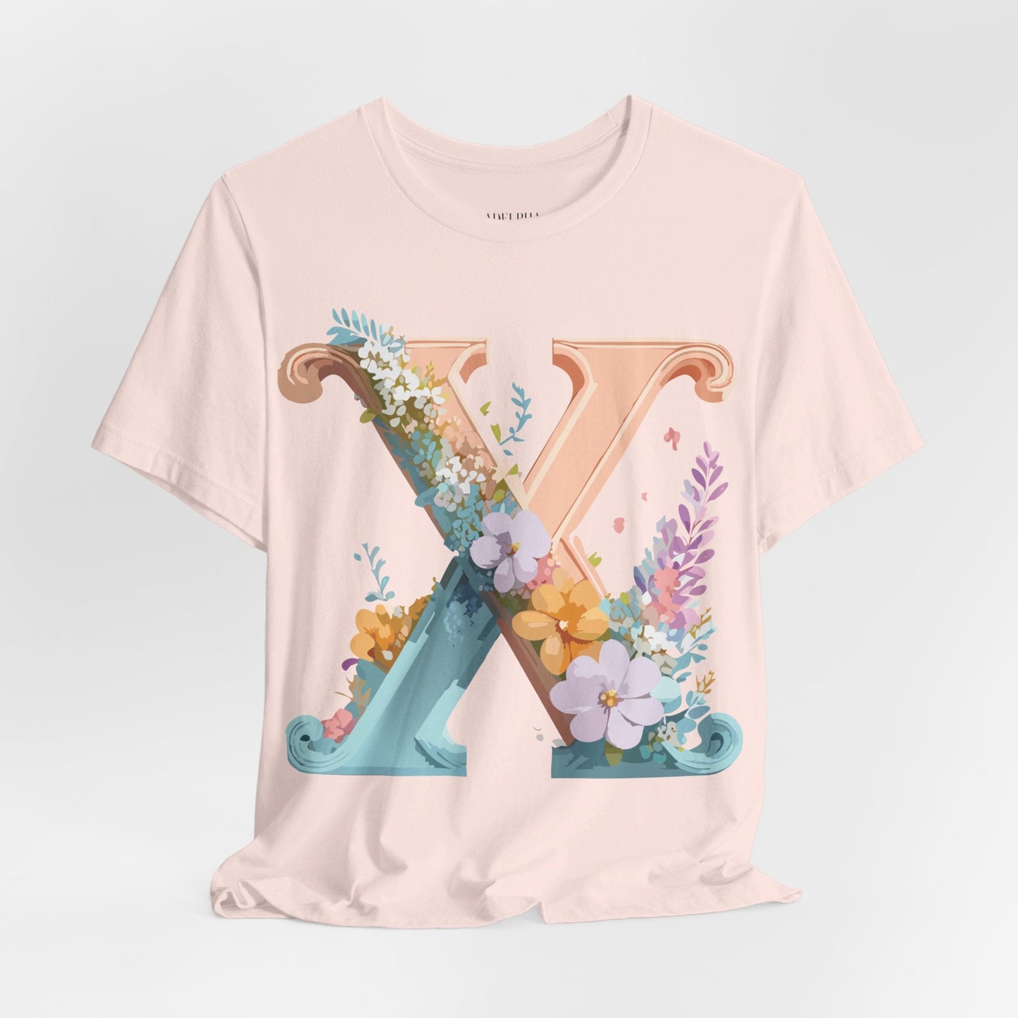 Letter X Shirt Unisex Jersey Graphic Tee By Adelpha With Vintage Inspired Artwork Short Sleeve