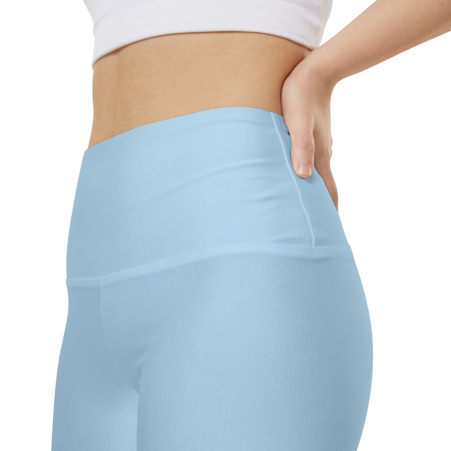 Pale Sky Women's Workout Shorts — Solid High-Waist Biker Shorts for Exercise & Everyday Wear