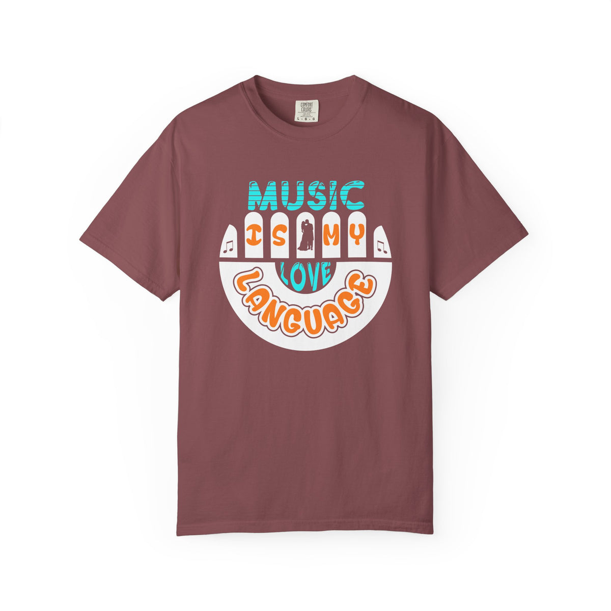 Music Is My Love Language T-shirt Retro Hand Graphic Unisex Cotton Tee 067