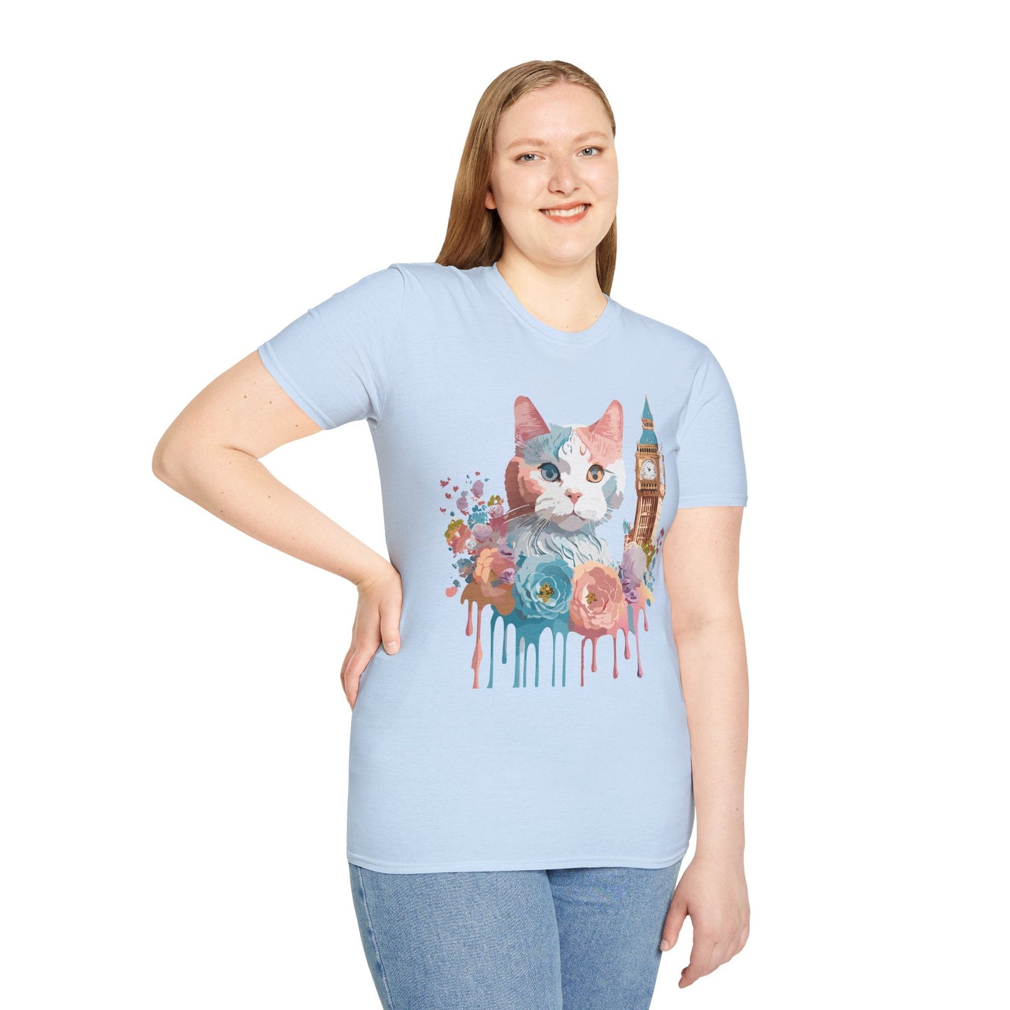 Cat Shirt Unisex Tee Softstyle 64000 Gildan Ring Spun Cotton