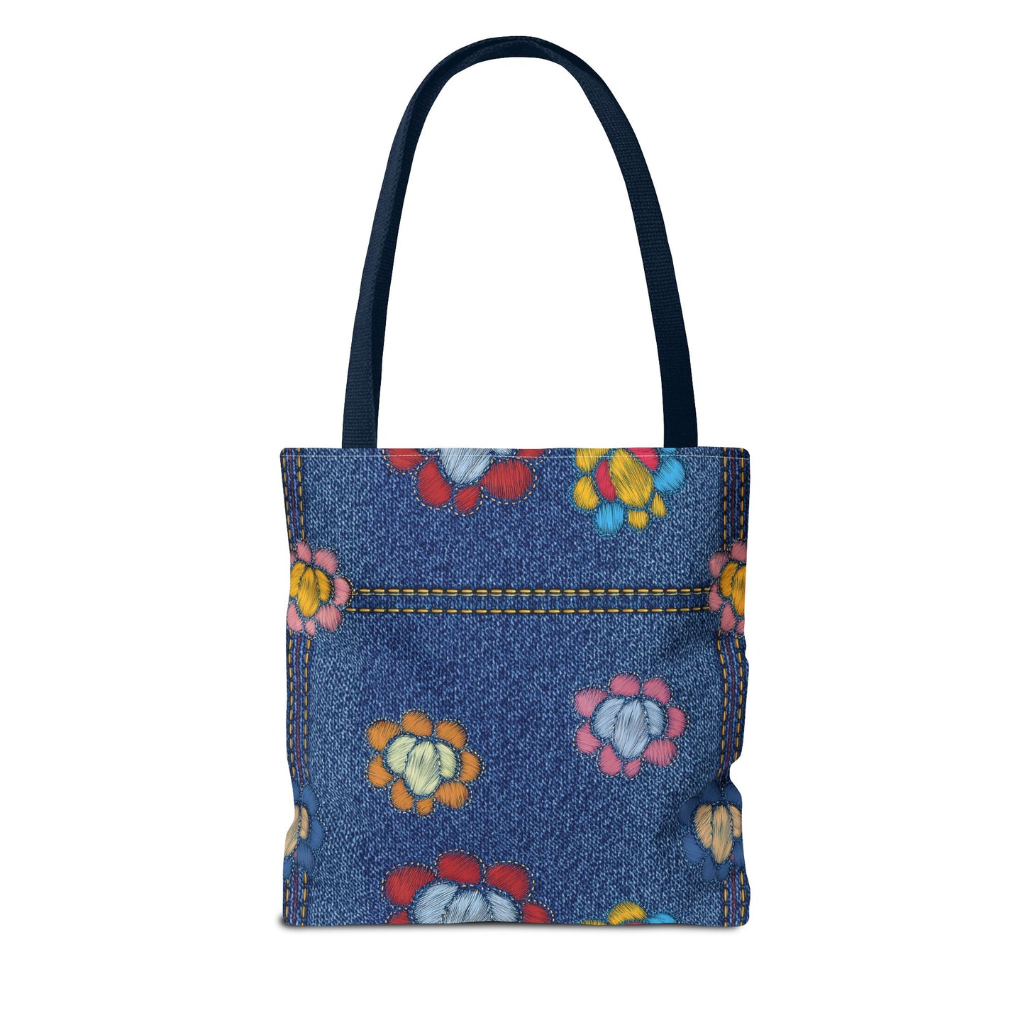 Denim Fabric Imitation Print Unisex Canvas Bag Poly Spun 3 Sizes Tote Bag 173
