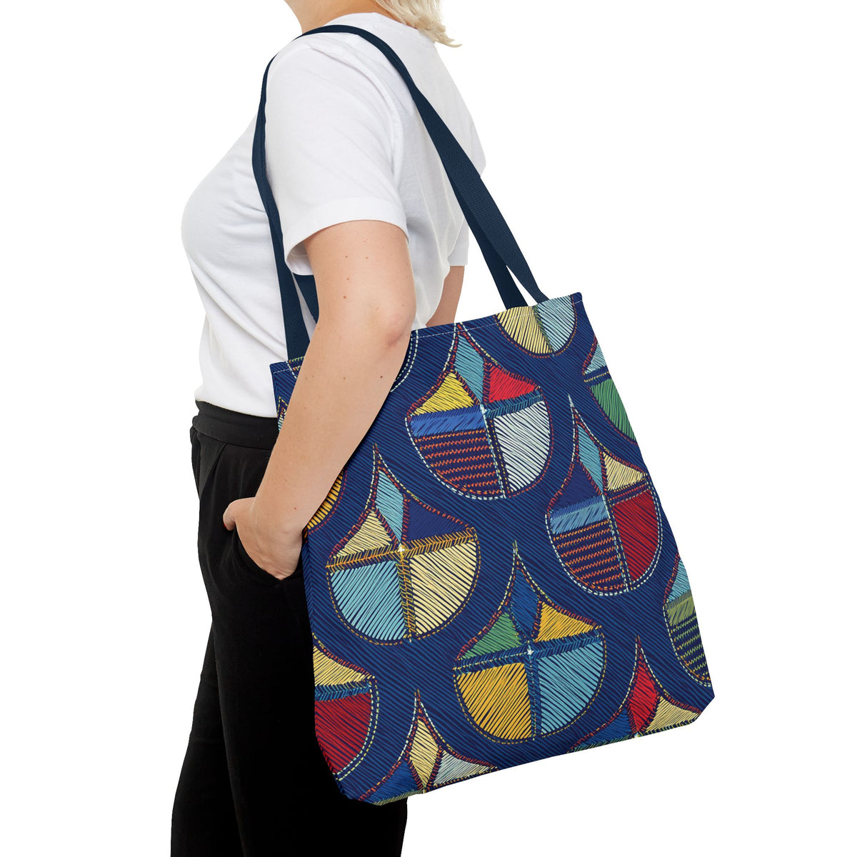 Denim Fabric Imitation Print Unisex Canvas Bag Poly Spun 3 Sizes Tote Bag 189-7