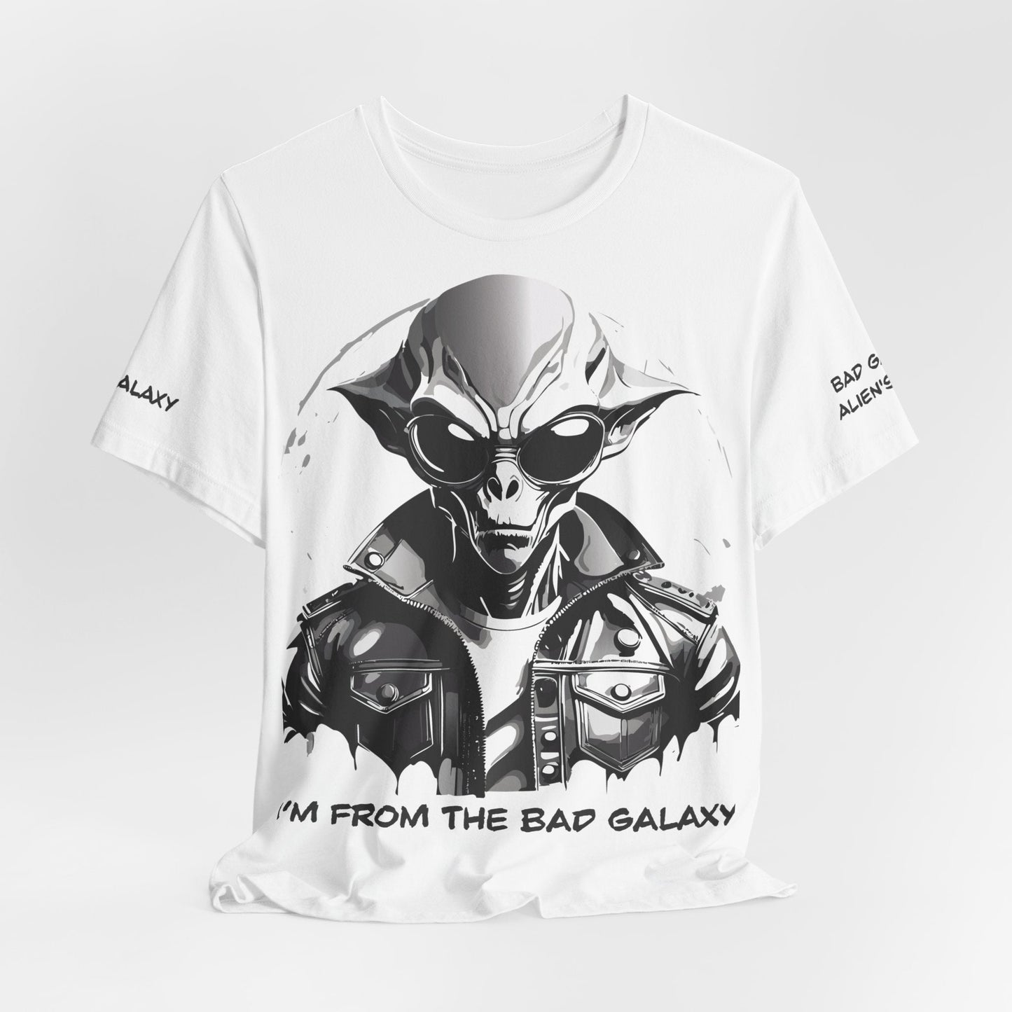 Tee Shirt With Alien From Bad Galaxy 100 Cotton Made In USA Eco Friendly Ink Graphic Edition