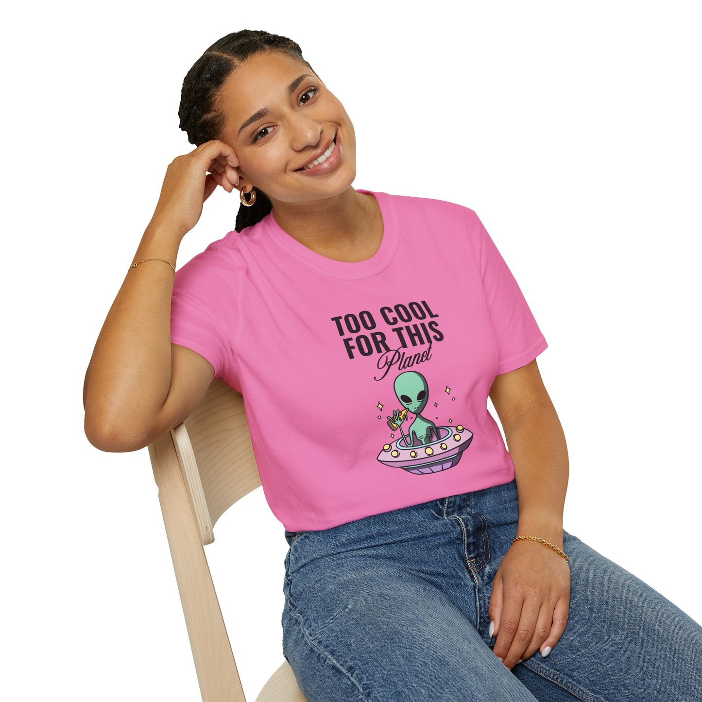 Alien UFO TShirt  Too Cool For This Planet Graphic Tee
