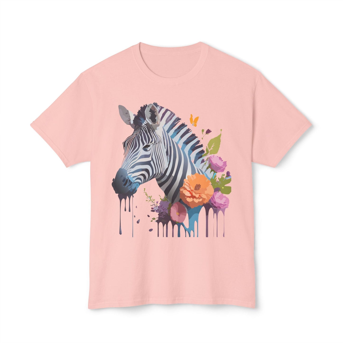 Unisex Zebra Art T Shirt With Full Color Print HD Cotton Tee Made In USA For Everyday Style