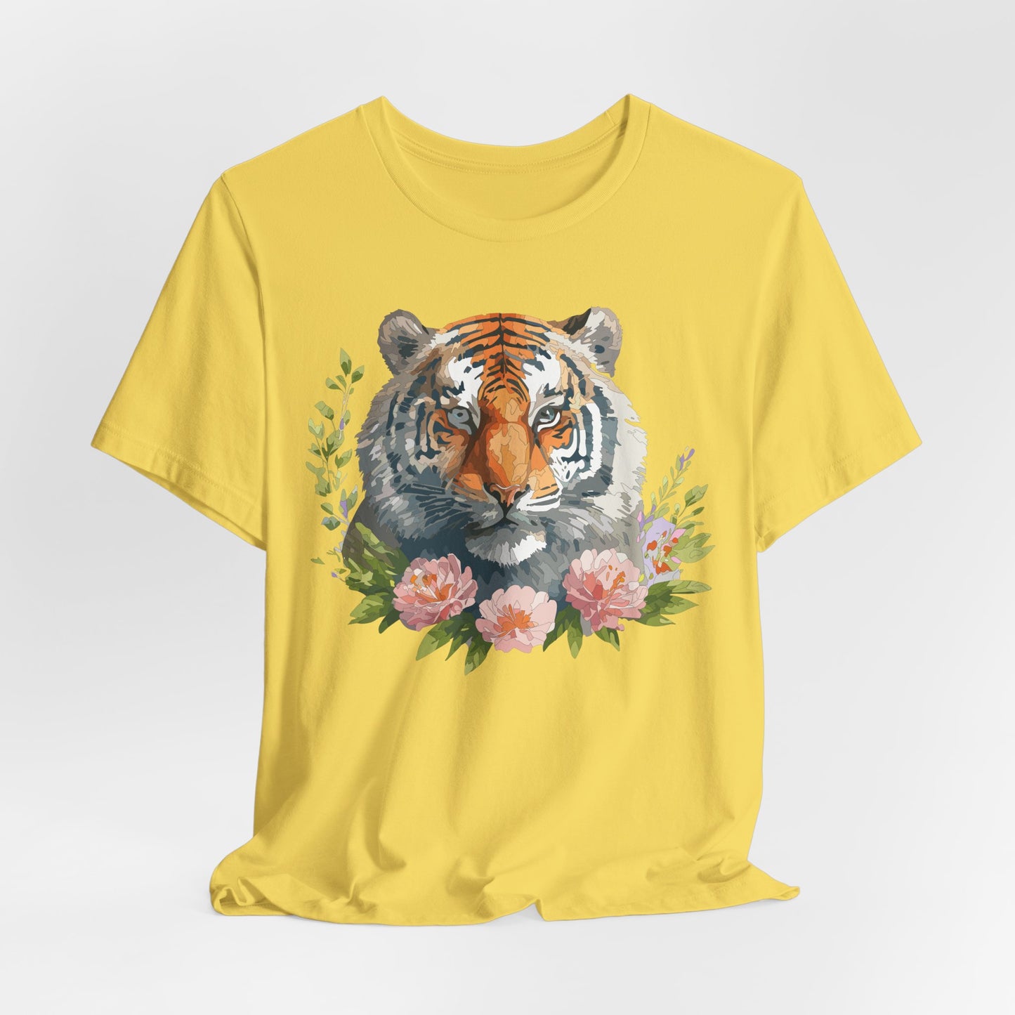 Floral Tiger Shirt, Animal Shirt, Tiger Tee, Unisex Tee, Floral T-shirt, T-Shirt with Animal