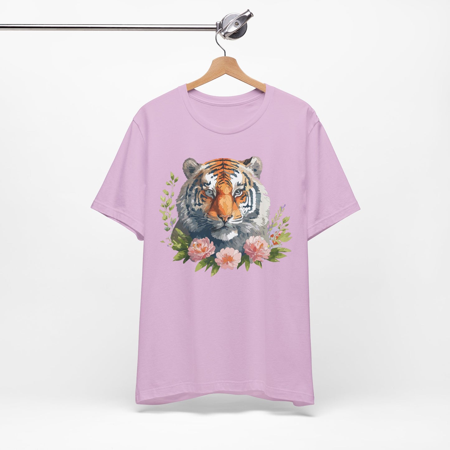 Floral Tiger Shirt, Animal Shirt, Tiger Tee, Unisex Tee, Floral T-shirt, T-Shirt with Animal