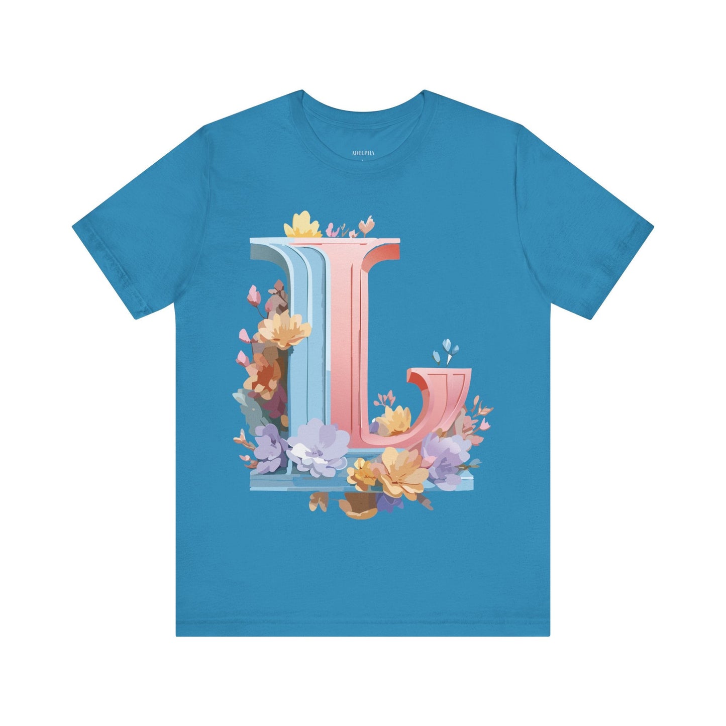 Letter L Shirt Graphic T Shirt Unisex Short Sleeve Vintage Inspired Artwork By Adelpha
